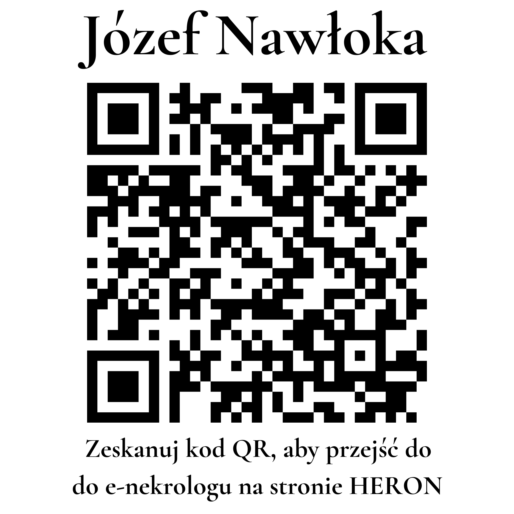 Kod QR do nekrologu Józef Nawłoka