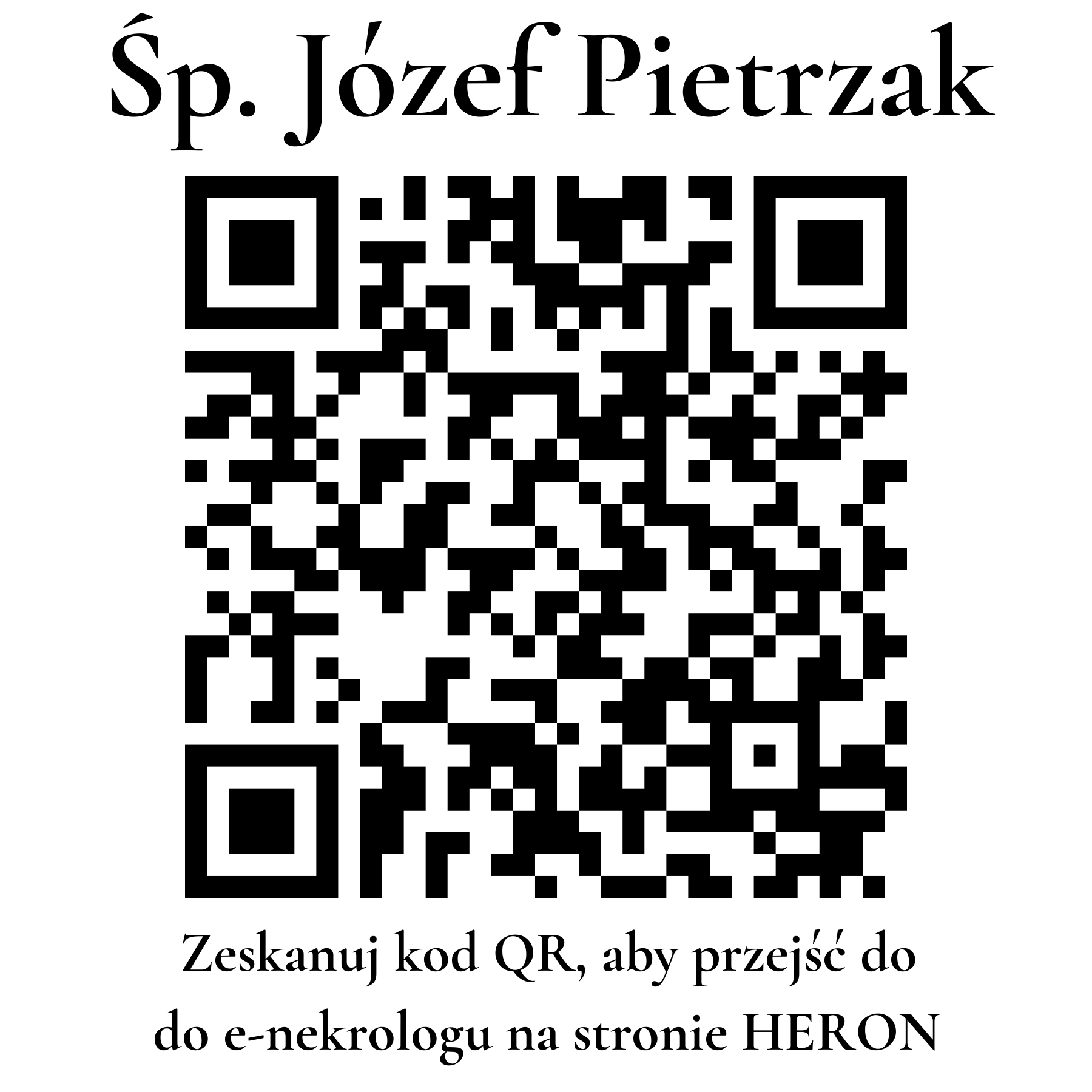 Kod QR do nekrologu Józef Pietrzak