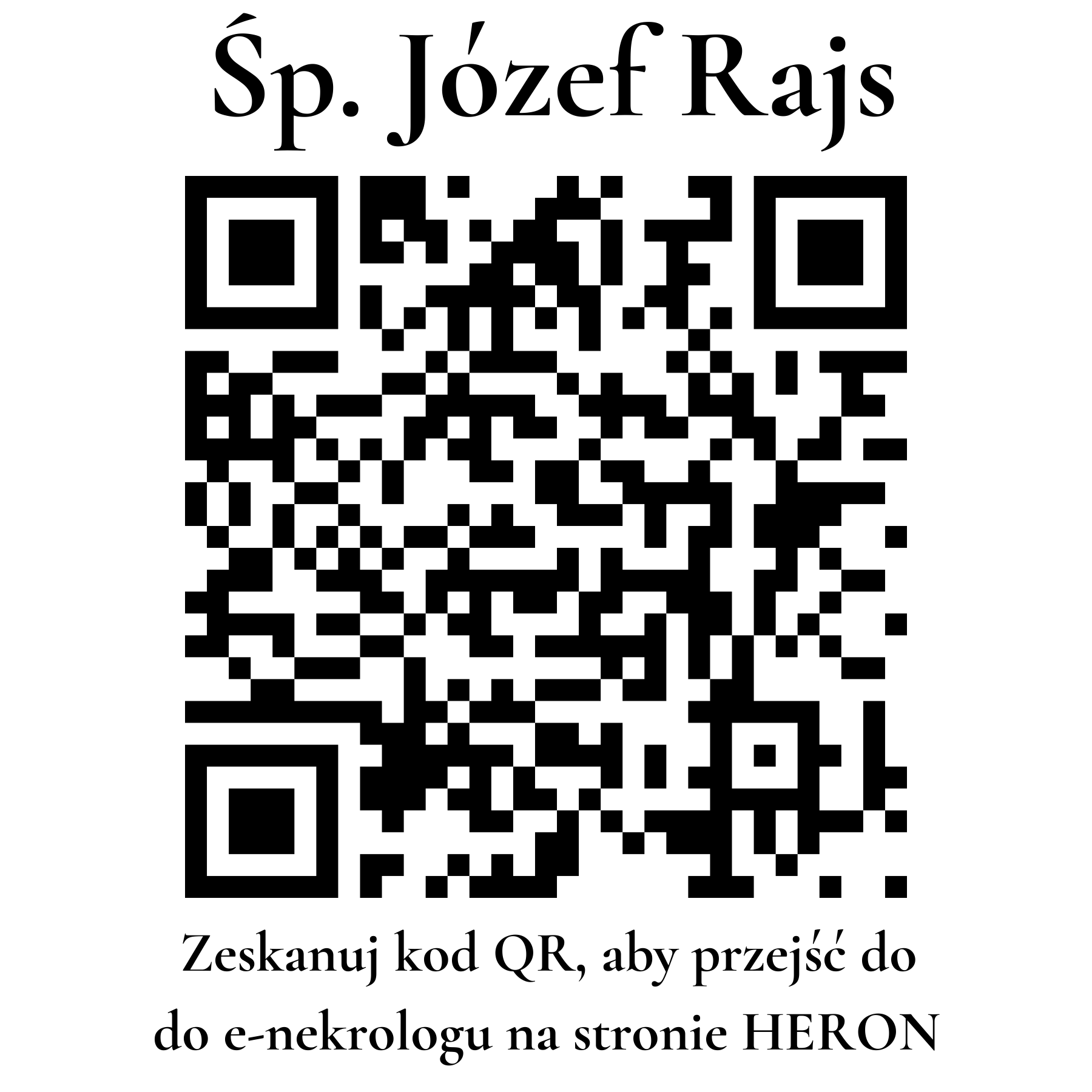 Kod QR do nekrologu Józef Rajs