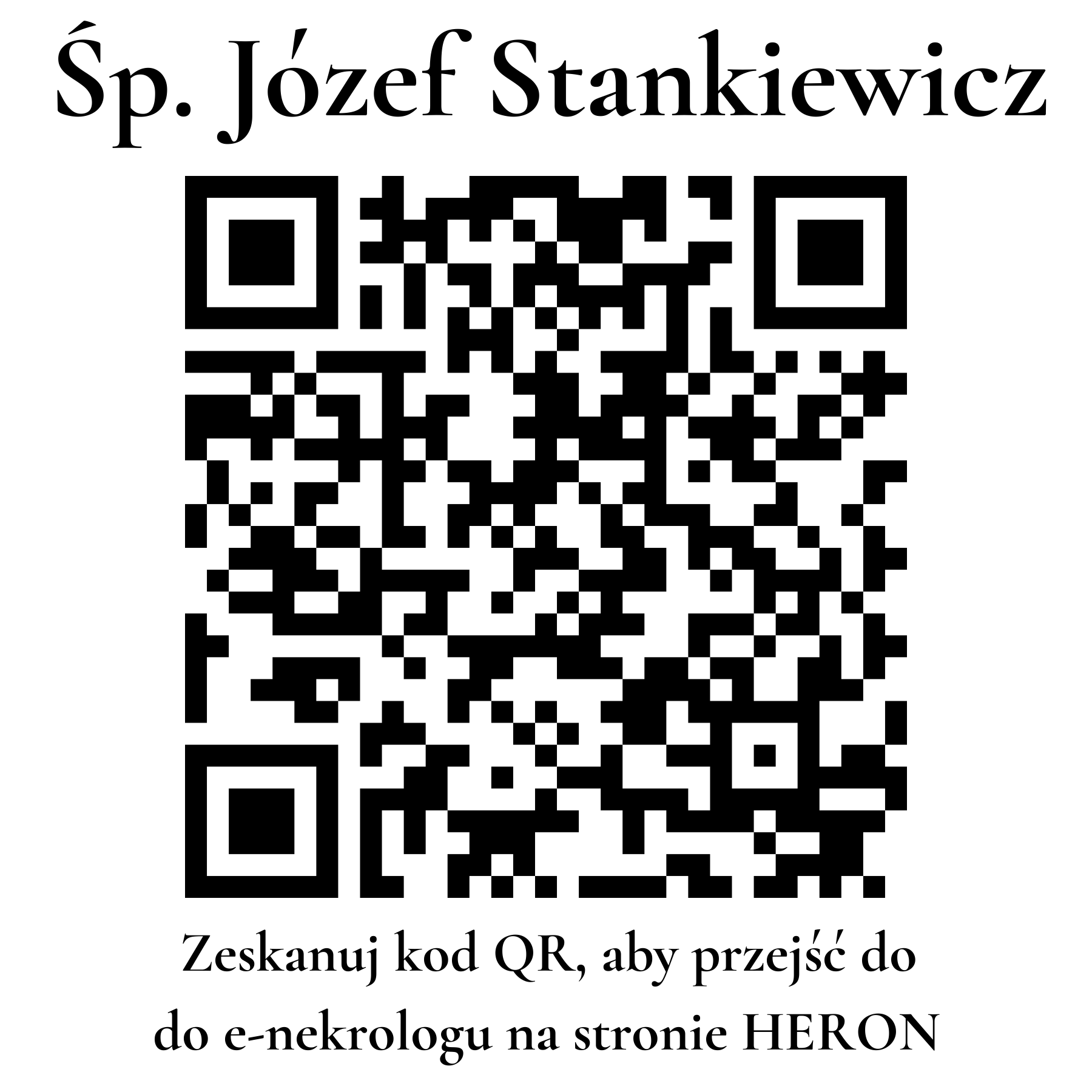 Kod QR do nekrologu Józef Stankiewicz Kod QR do nekrologu Józef Stankiewicz