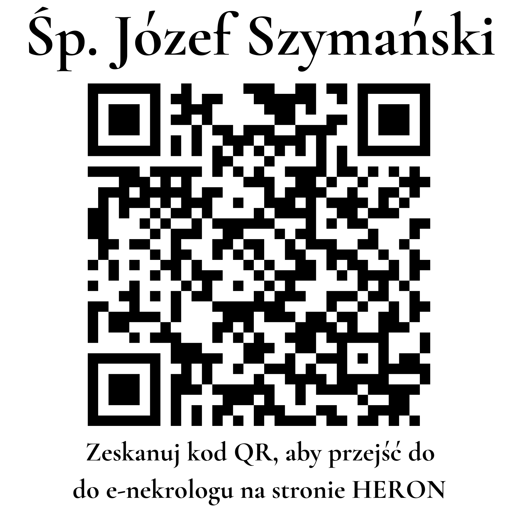 Kod QR do nekrologu Józef Szymański