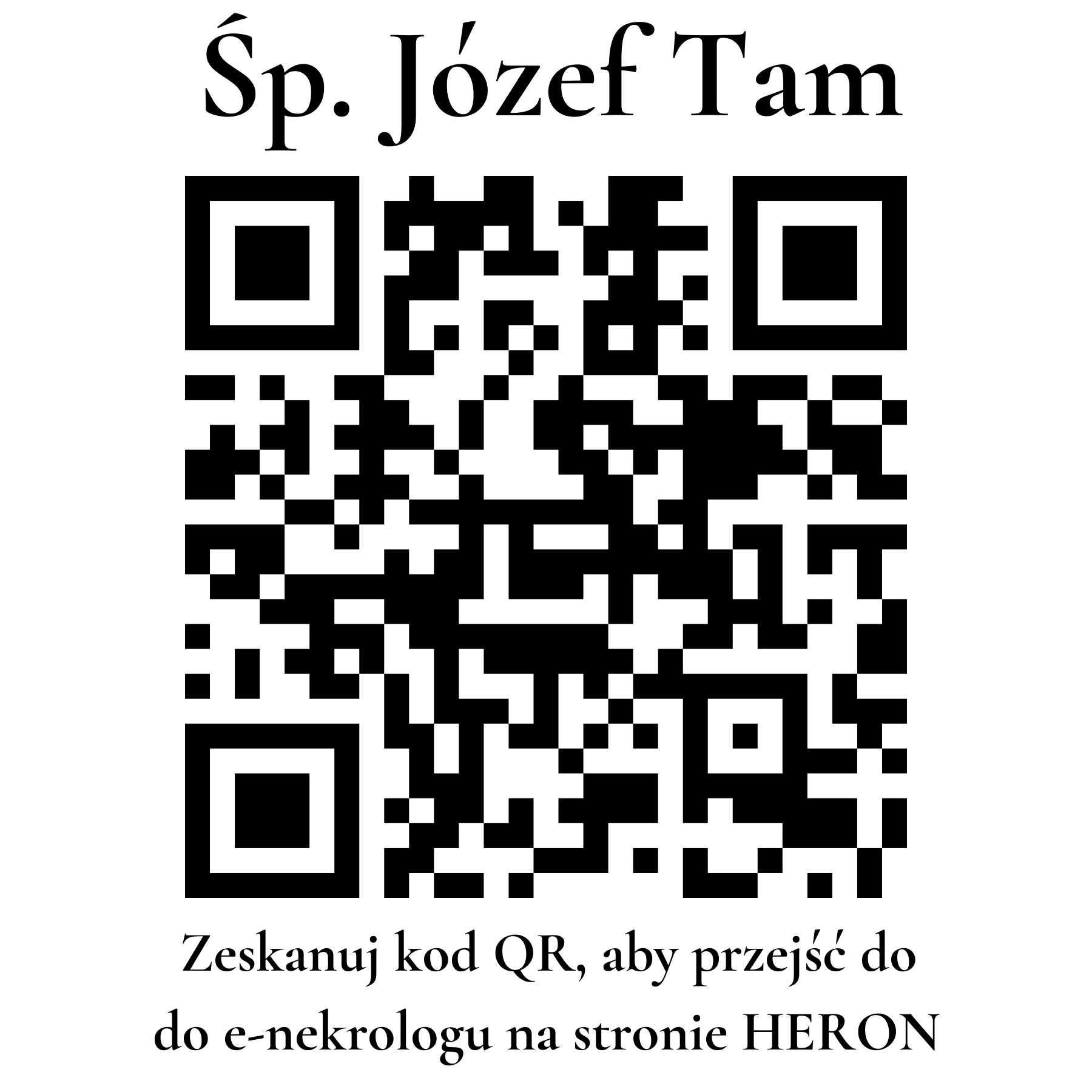 Kod QR do nekrologu Józef Tam