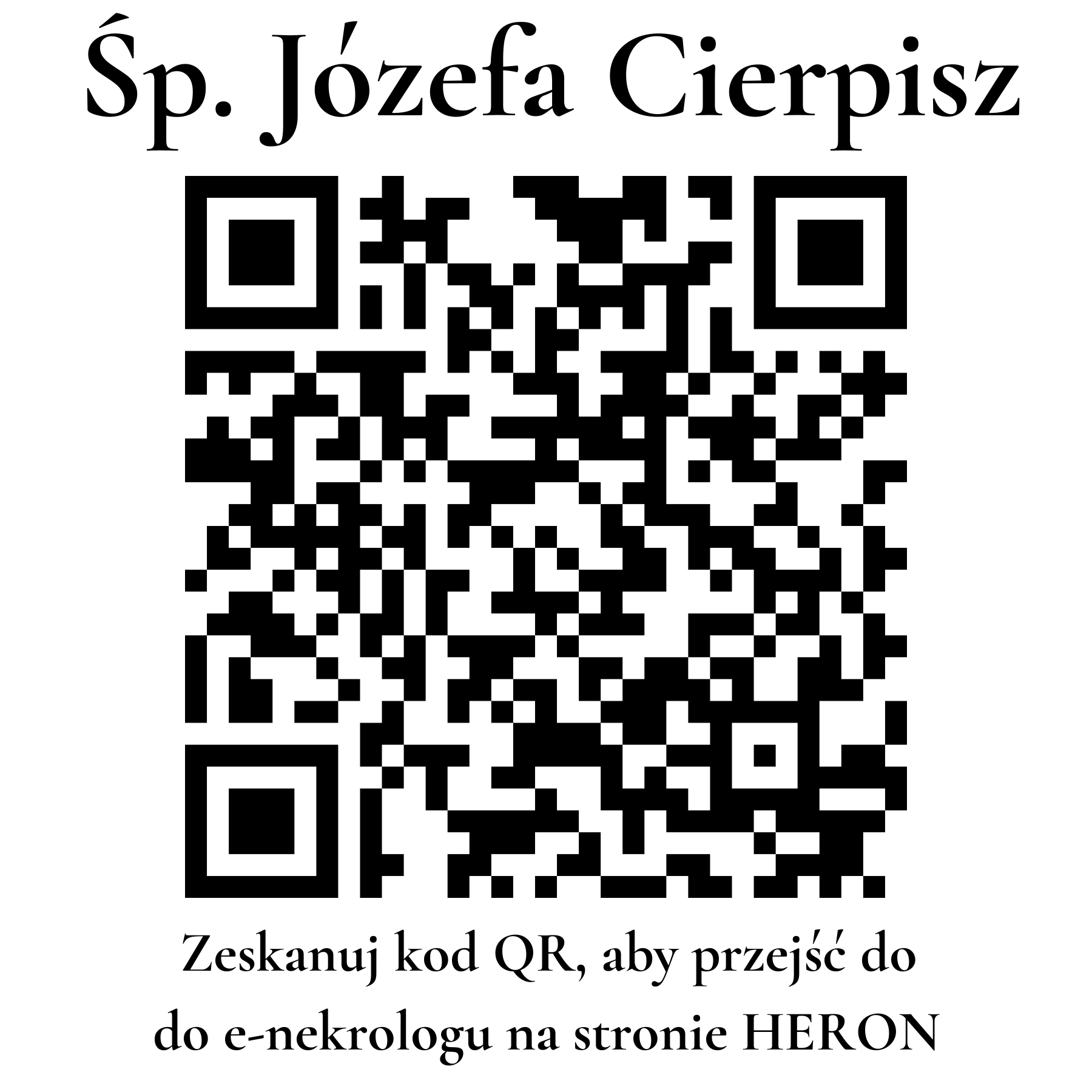 Kod QR do nekrologu Józefa Cierpisz