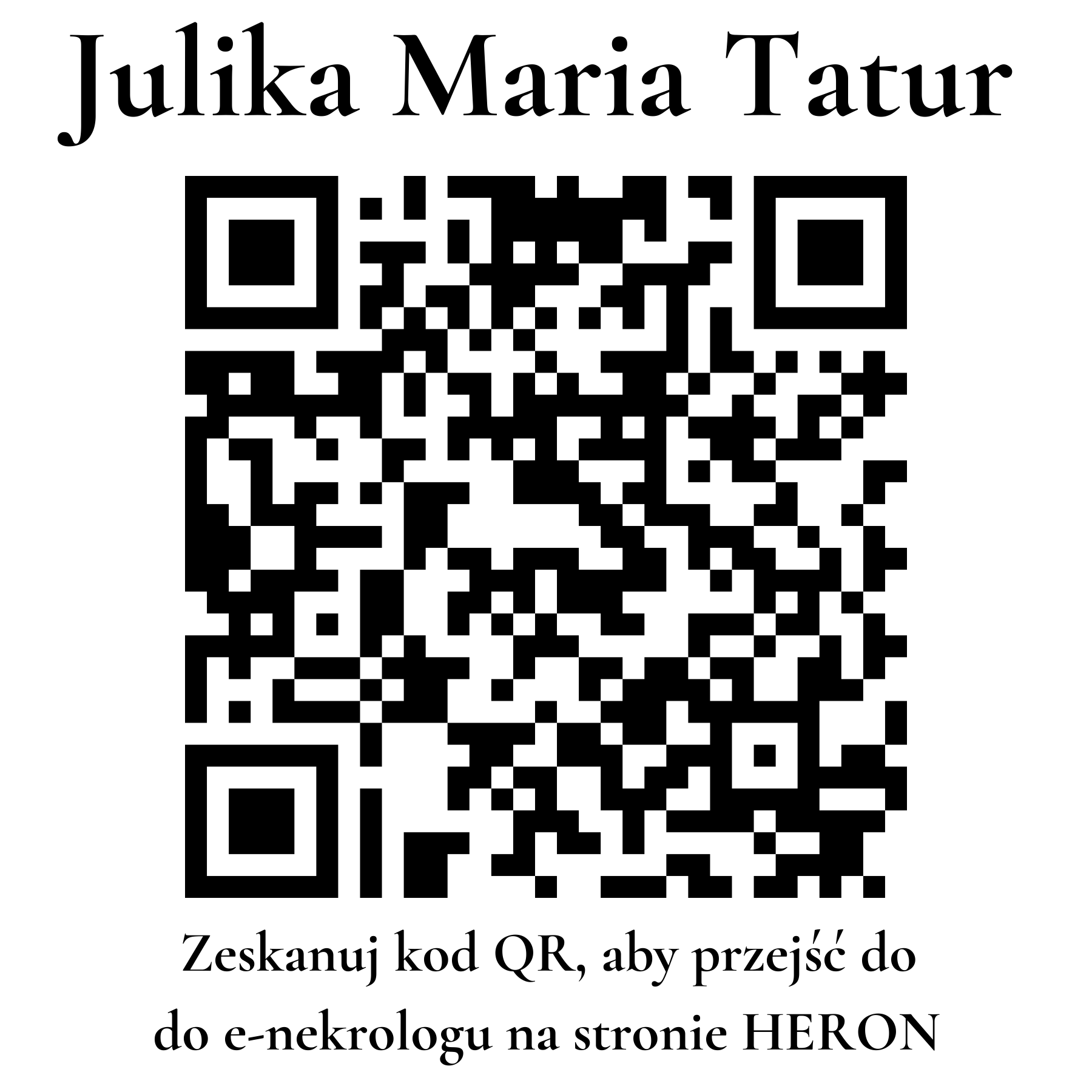 Kod QR do nekrologu Julika Maria Tatur