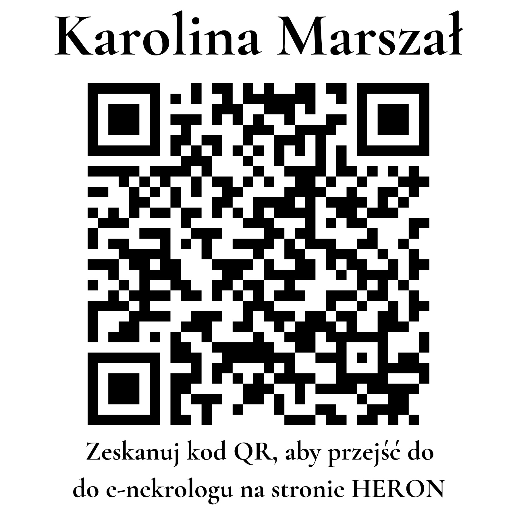 Kod QR do nekrologu Karolina Marszał