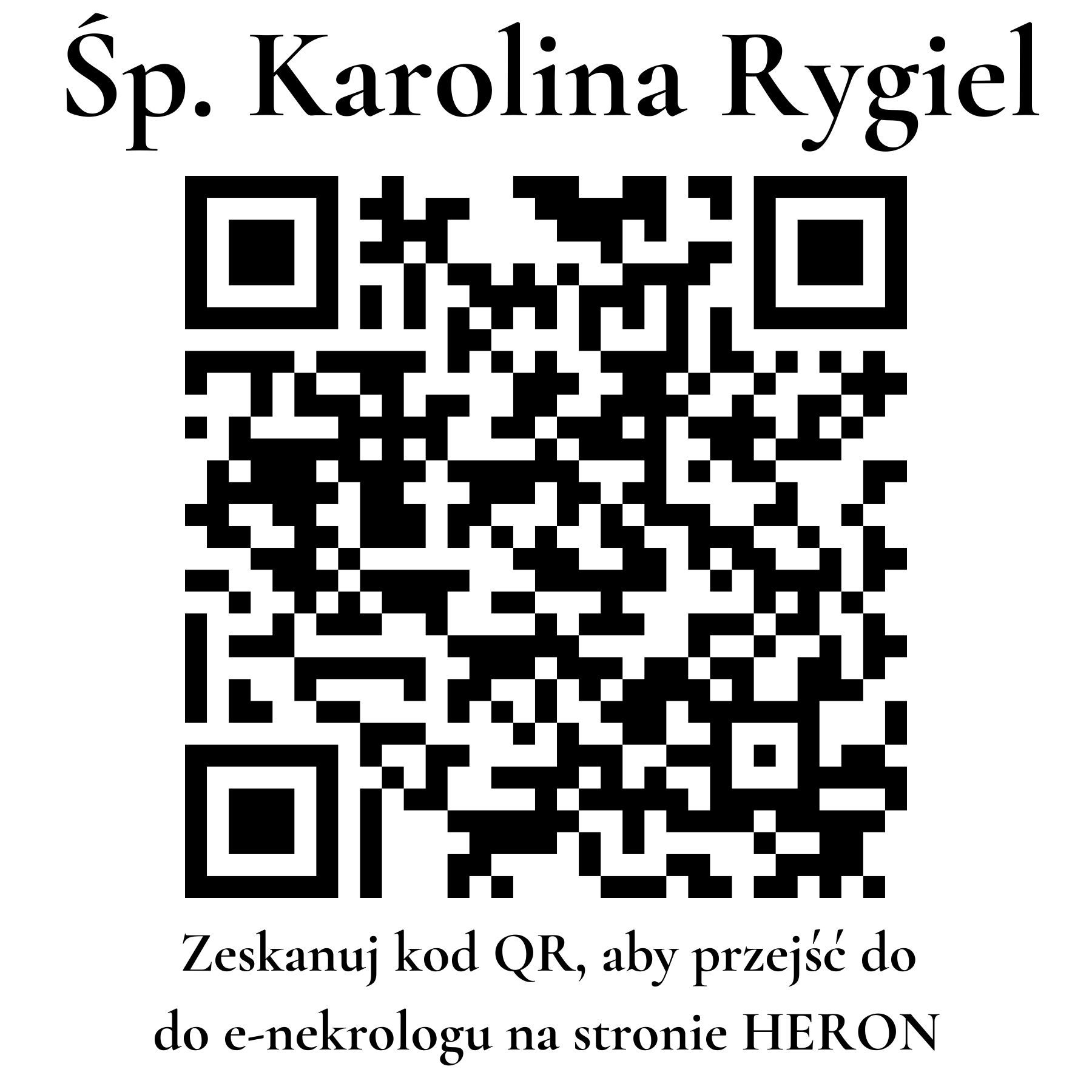 Kod QR do nekrologu Karolina Rygiel Kod QR do nekrologu Karolina Rygiel