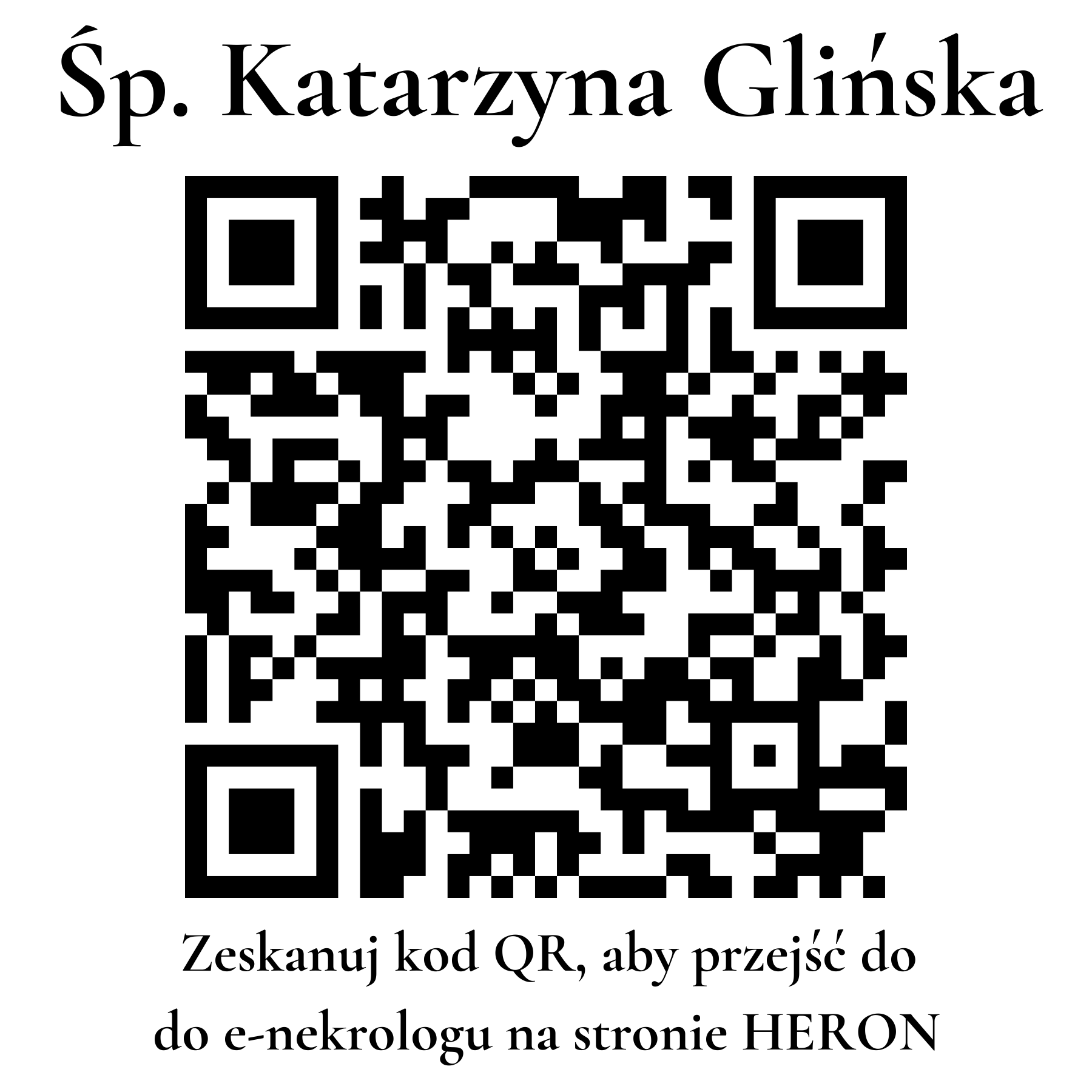 Kod QR do nekrologu Katarzyna Glińska