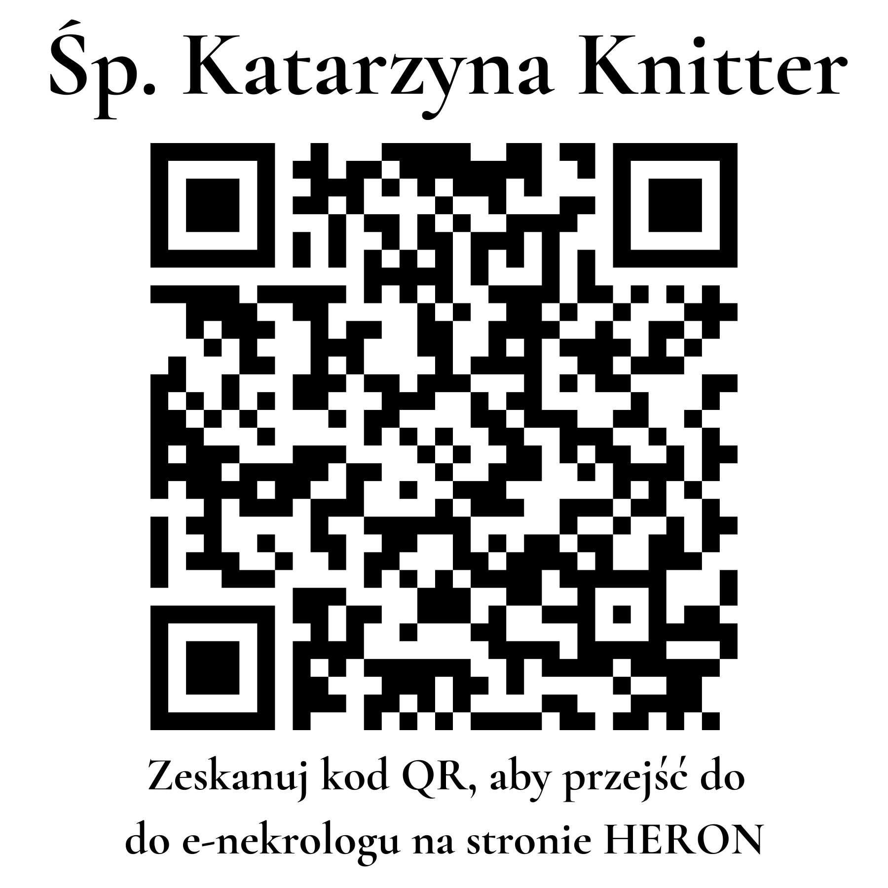 Kod QR do nekrologu Katarzyna Knitter