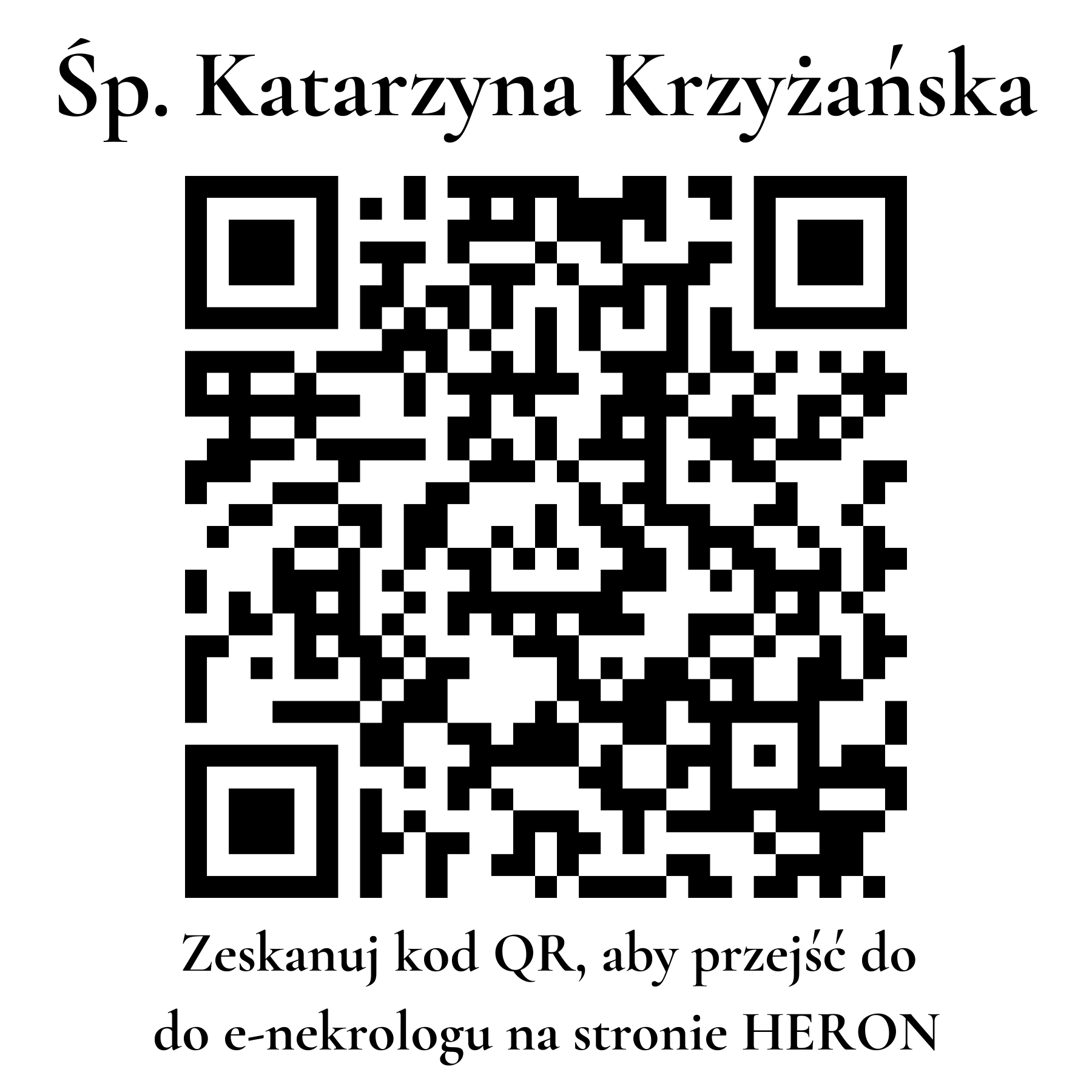 Kod QR do nekrologu Katarzyna Krzyżańska