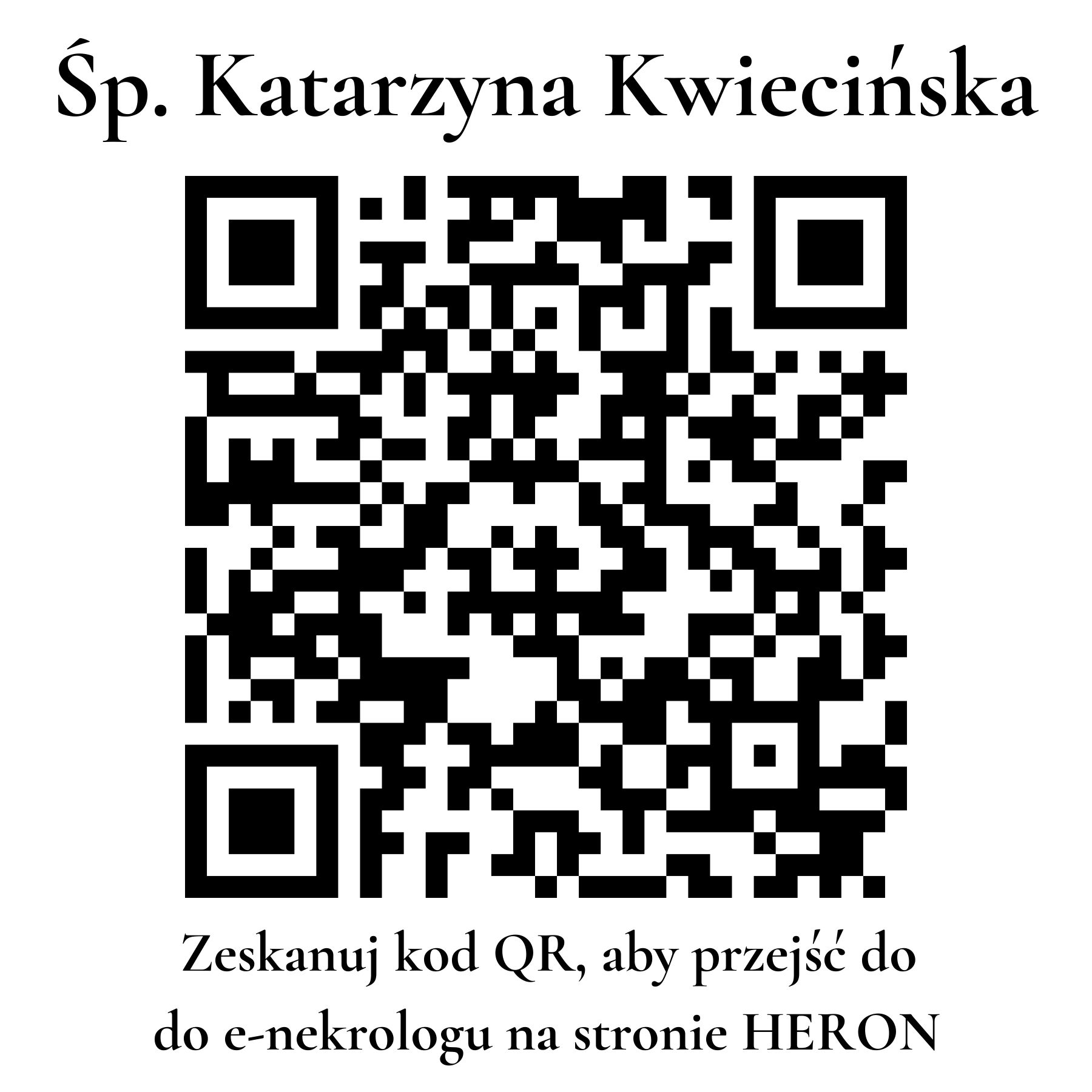 Kod QR do nekrologu Katarzyna Kwiecińska Kod QR do nekrologu Katarzyna Kwiecińska