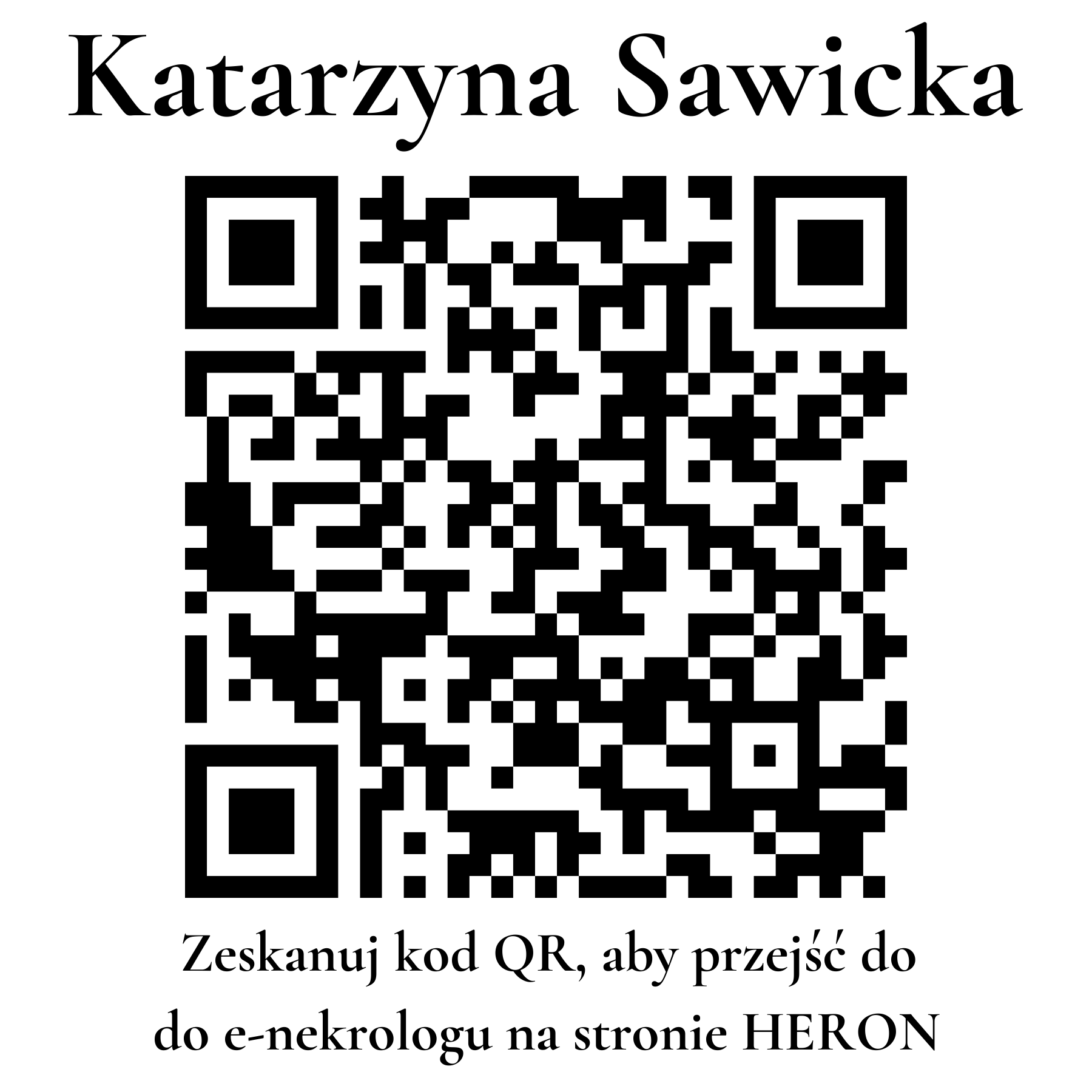 Kod QR do nekrologu Katarzyna Sawicka