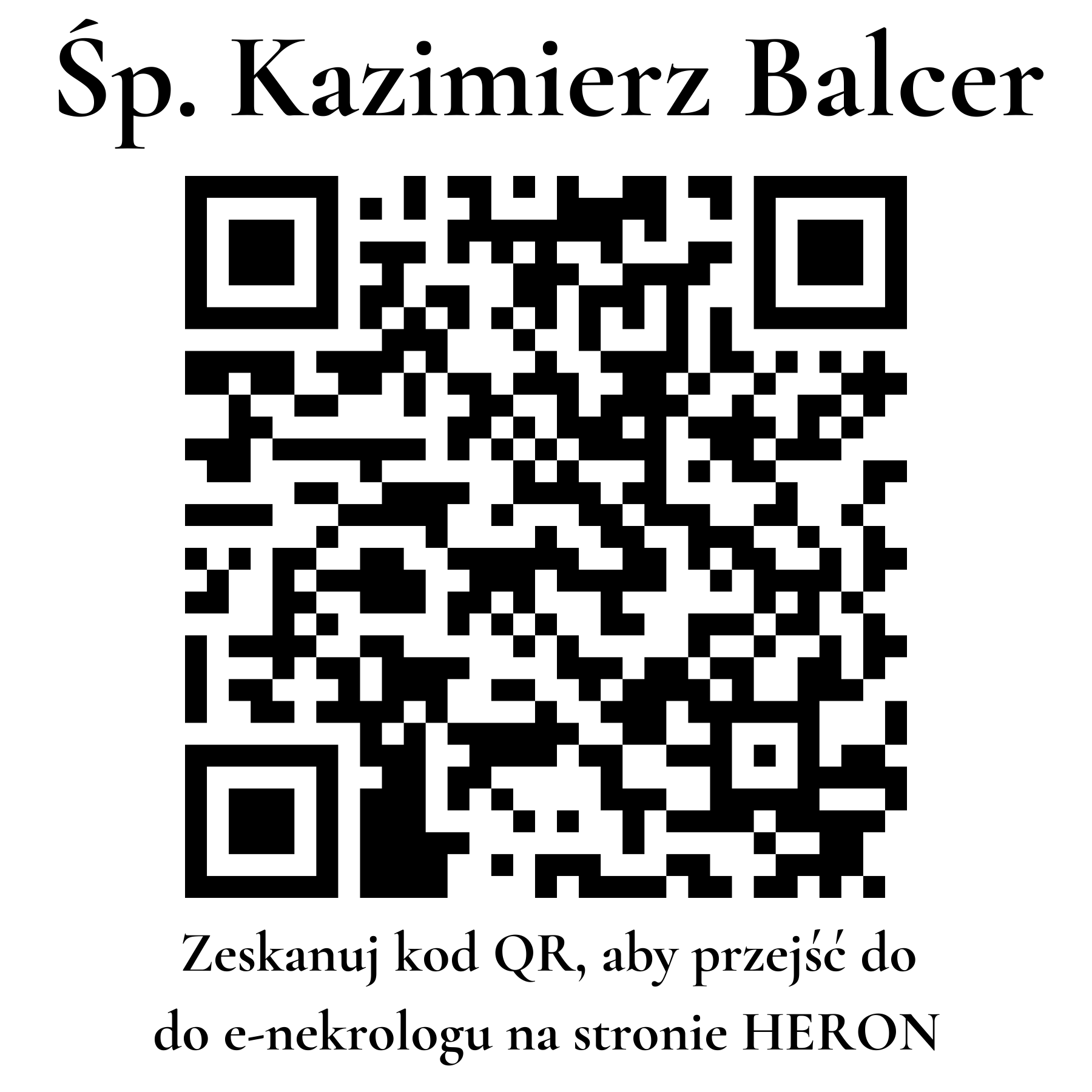 Kod QR do nekrologu Kazimierz Balcer