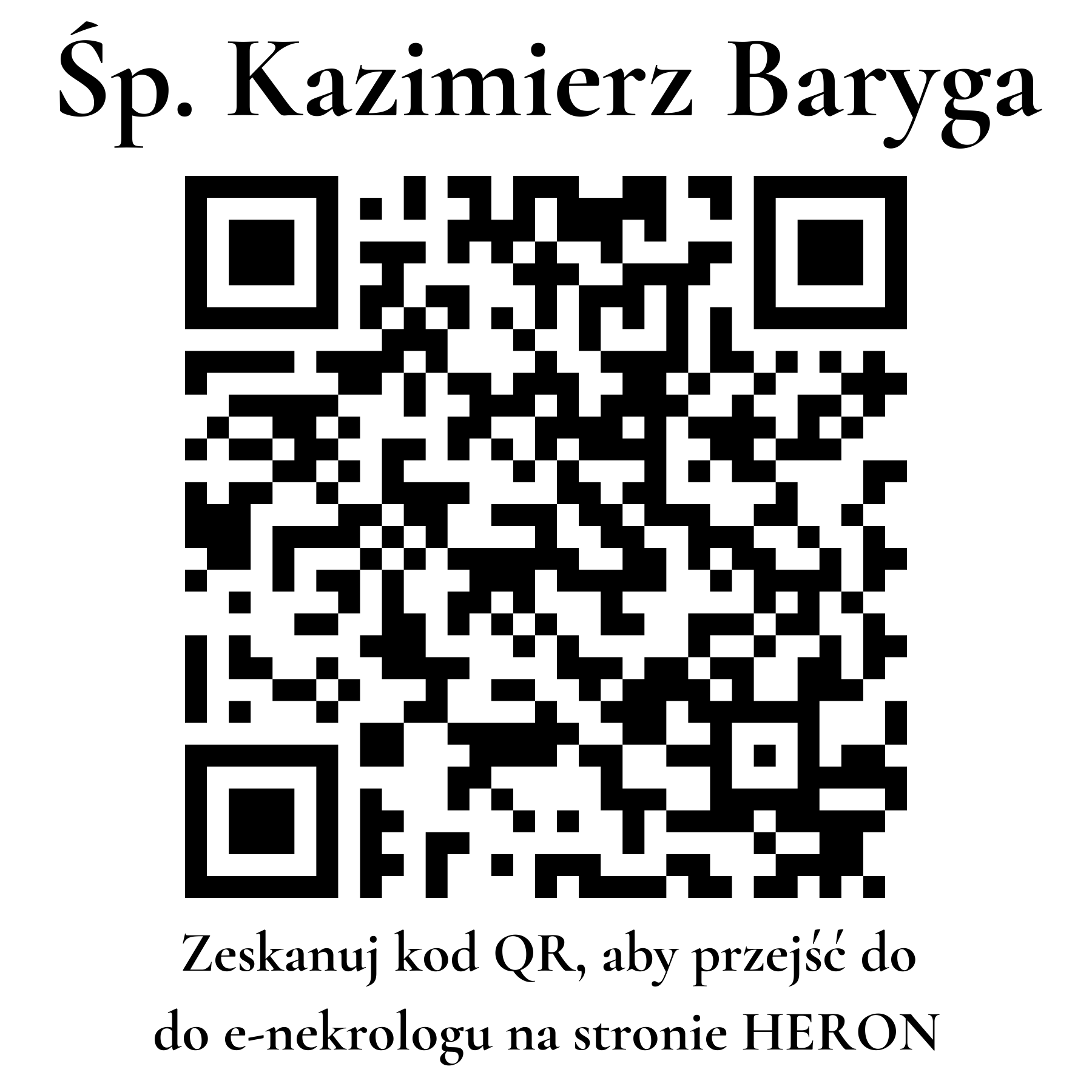 Kod QR do nekrologu Kazimierz Baryga