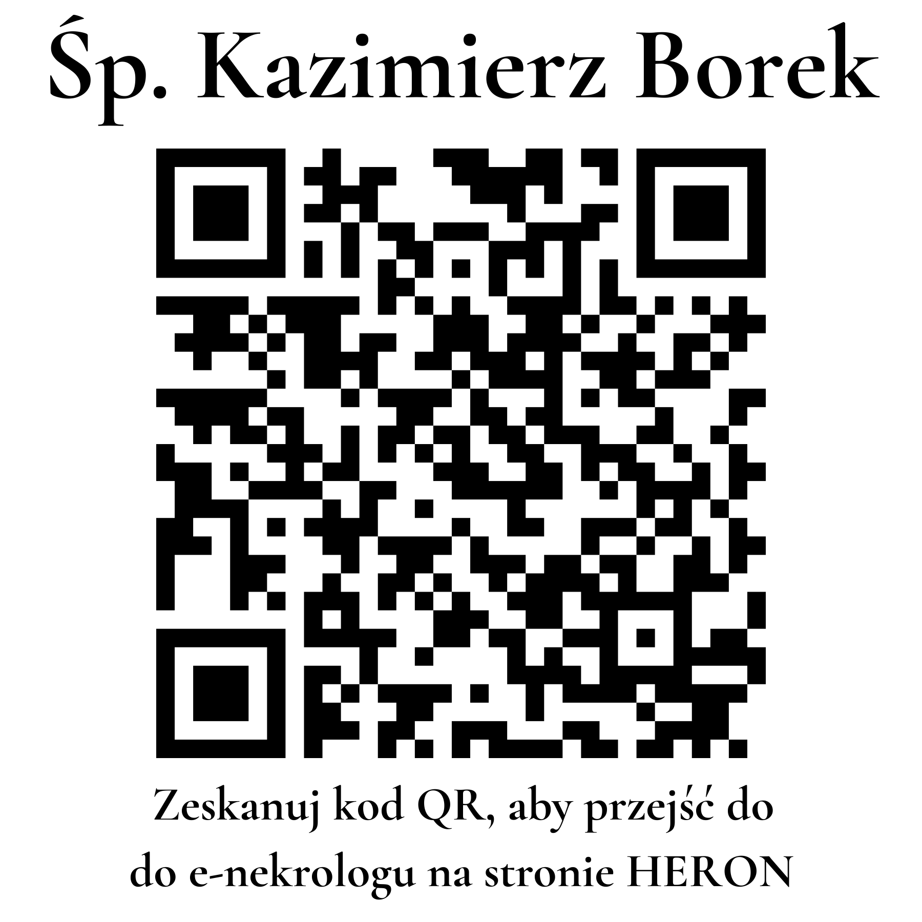 Kod QR do nekrologu Kazimierz Borek