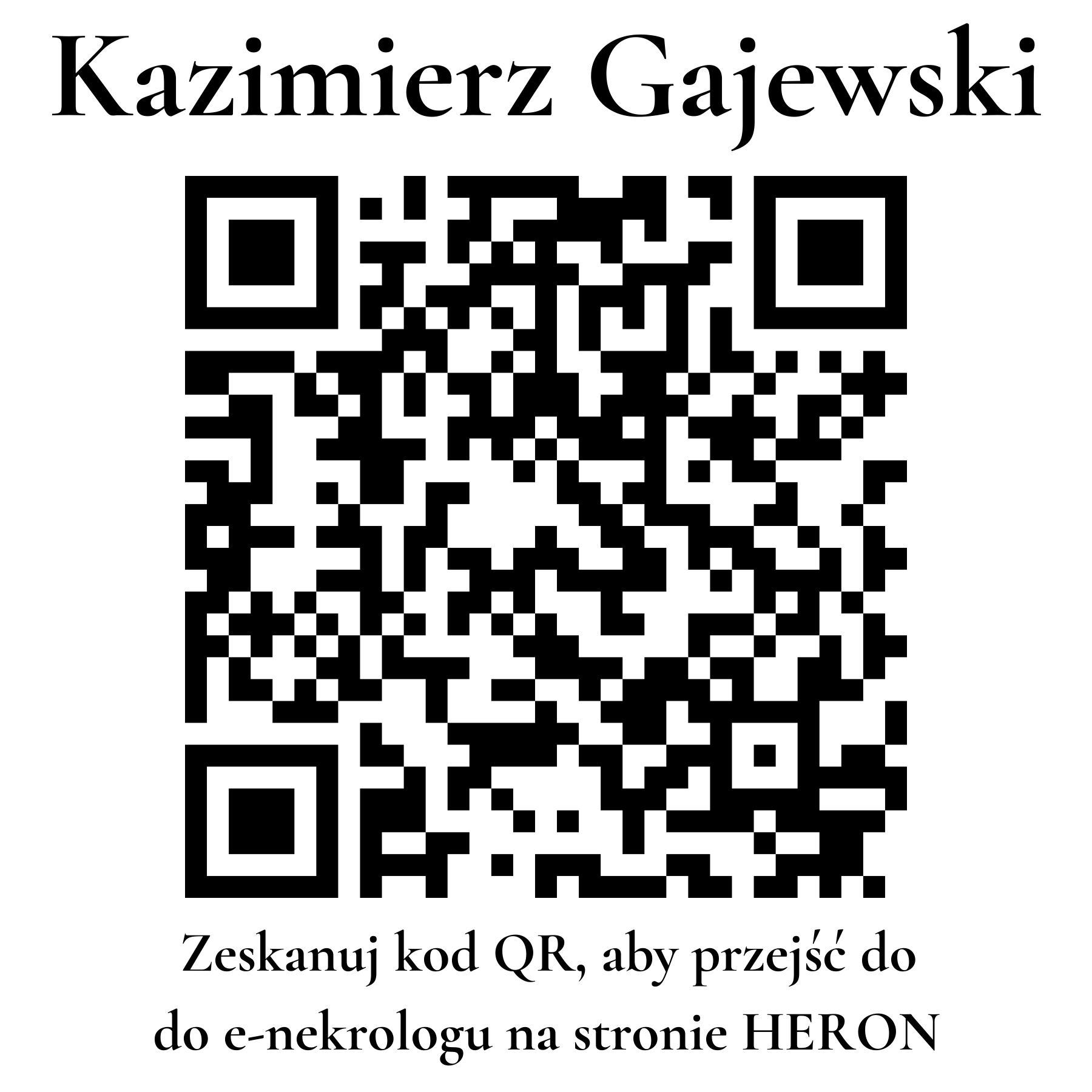 Kod QR do nekrologu Kazimierz Gajewski