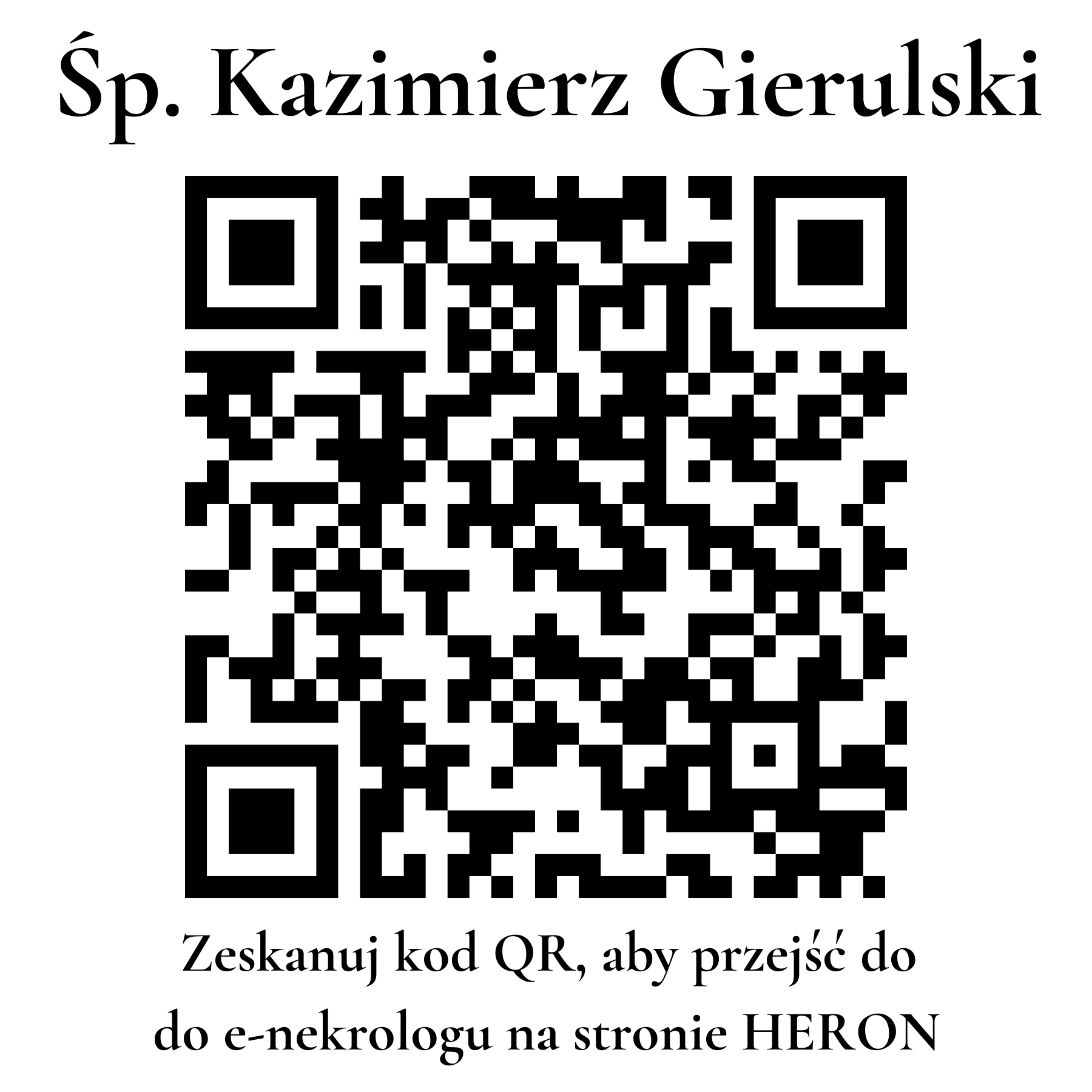 Kod QR do nekrologu Kazimierz Gierulski Kod QR do nekrologu Kazimierz Gierulski