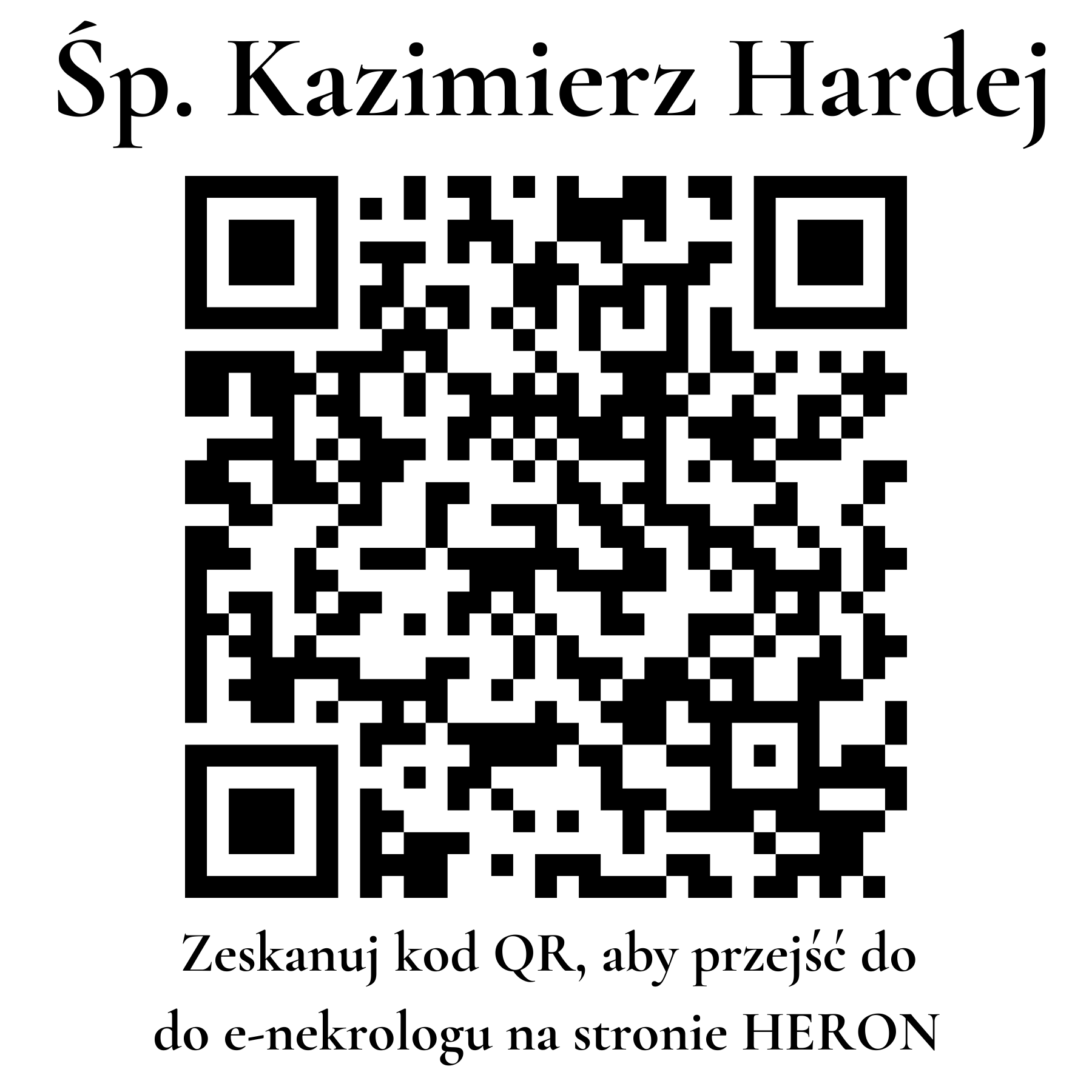 Kod QR do nekrologu Kazimierz Hardej