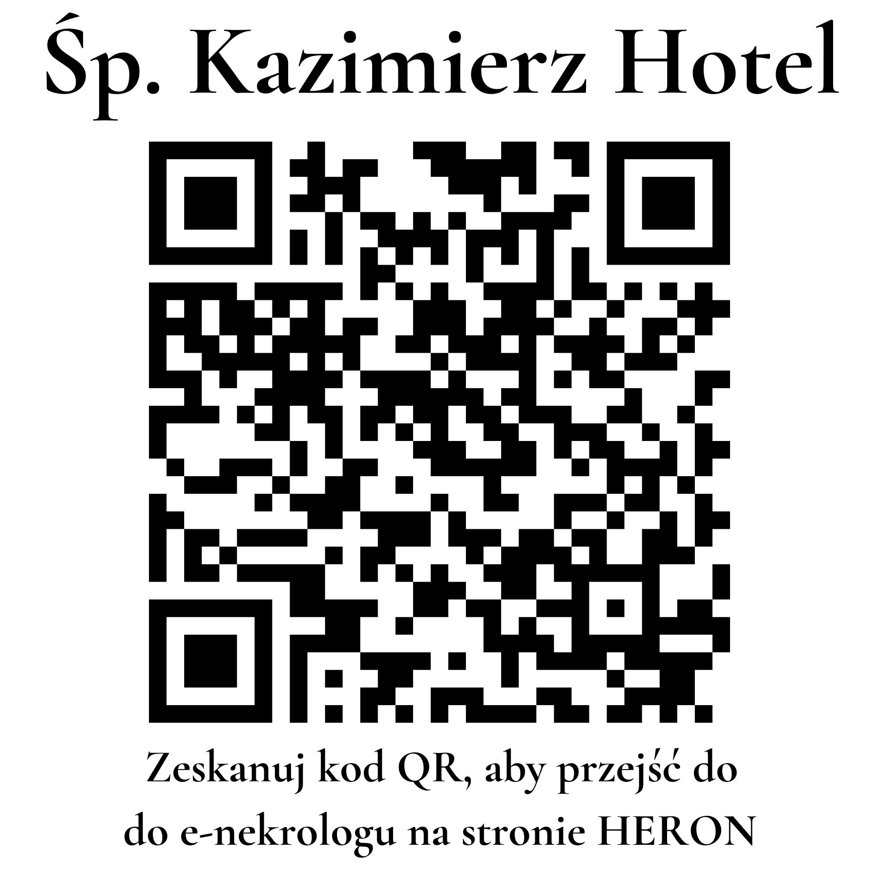 Kod QR do nekrologu Kazimierz Hotel