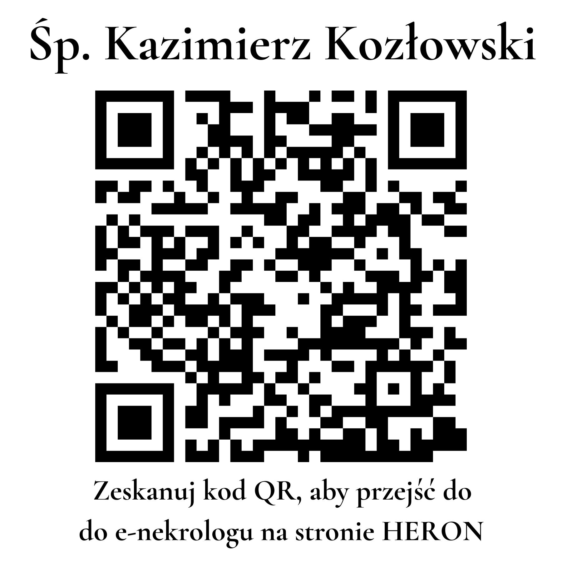 Kod QR do nekrologu Kazimierz Kozłowski