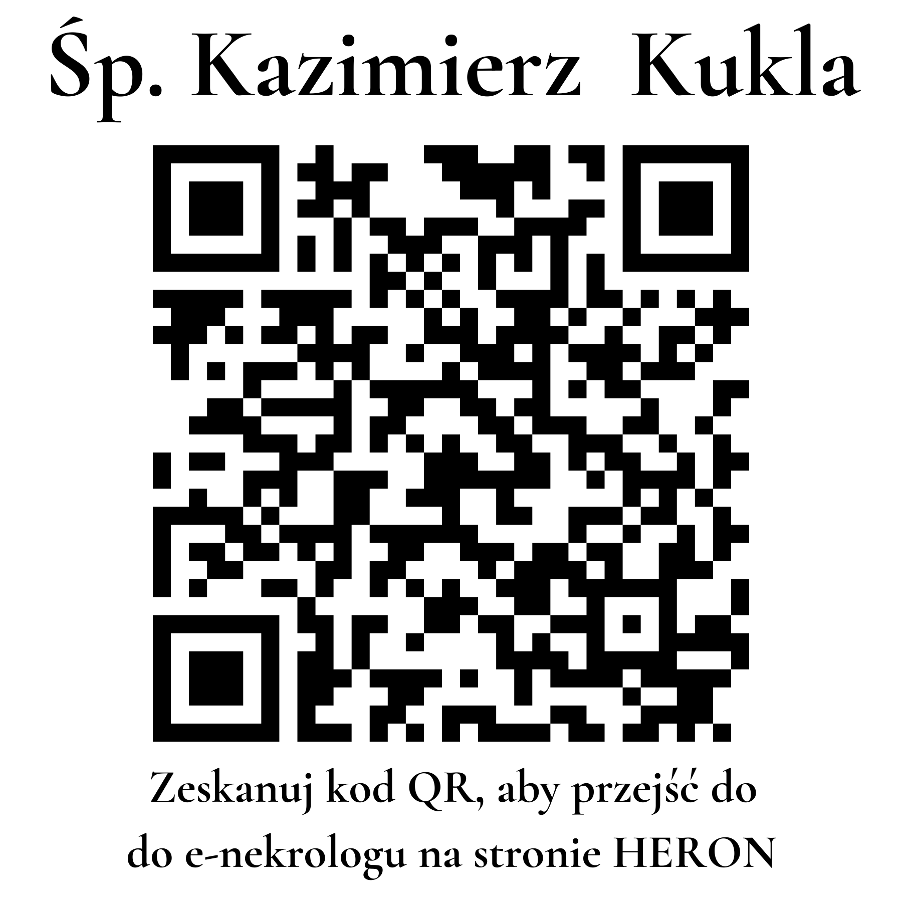 Kod QR do nekrologu Kazimierz  Kukla