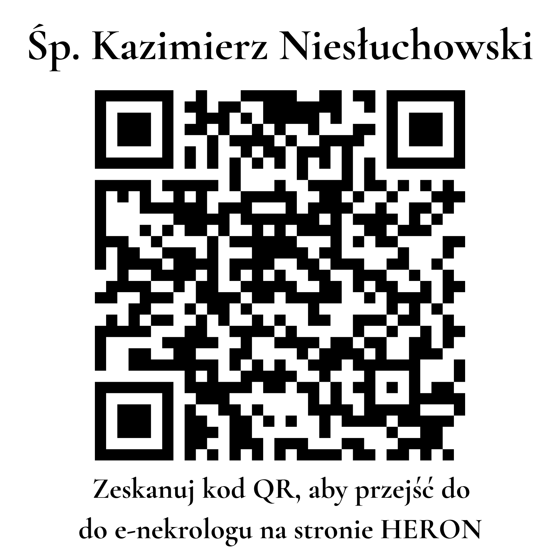 Kod QR do nekrologu Kazimierz Niesłuchowski