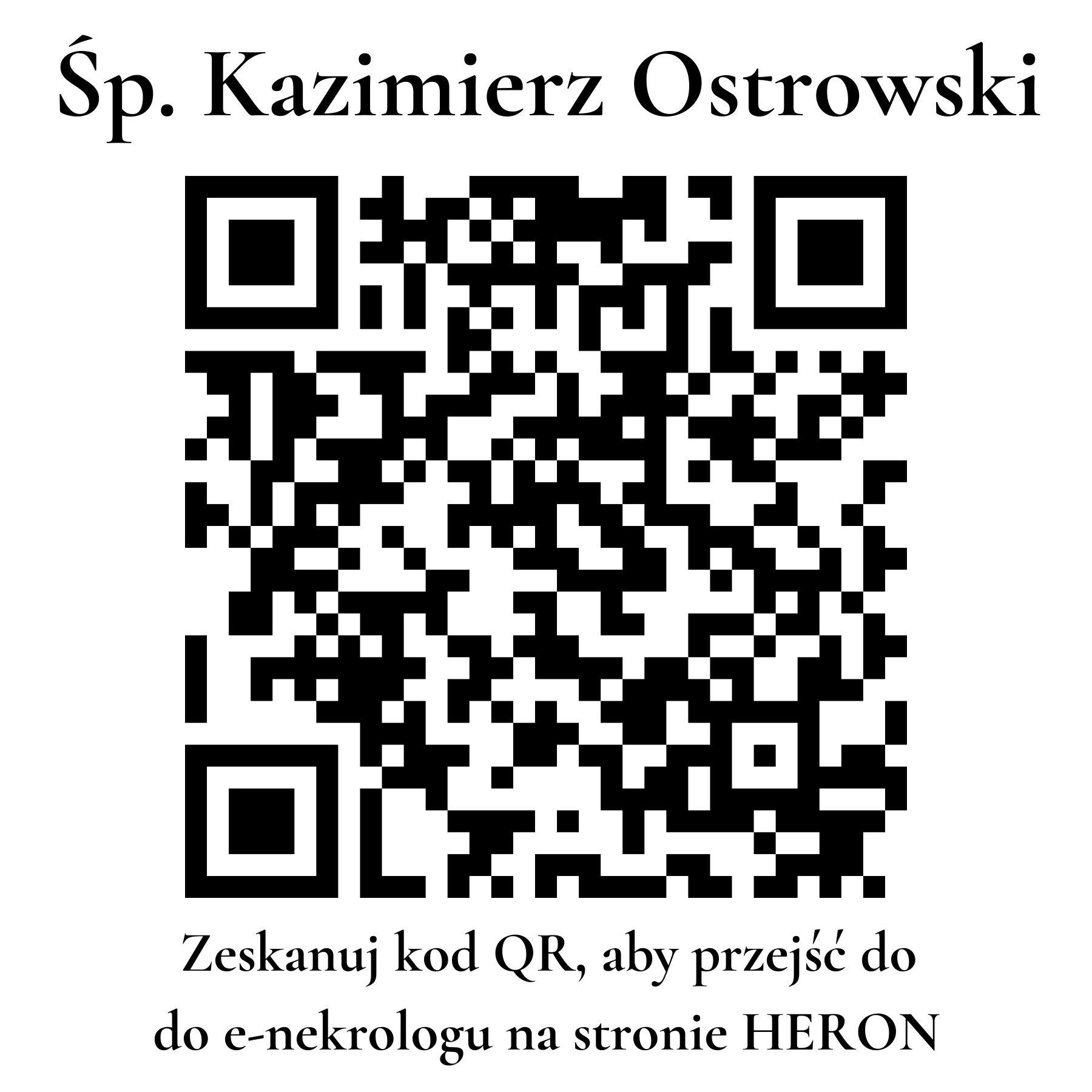 Kod QR do nekrologu Kazimierz Ostrowski Kod QR do nekrologu Kazimierz Ostrowski