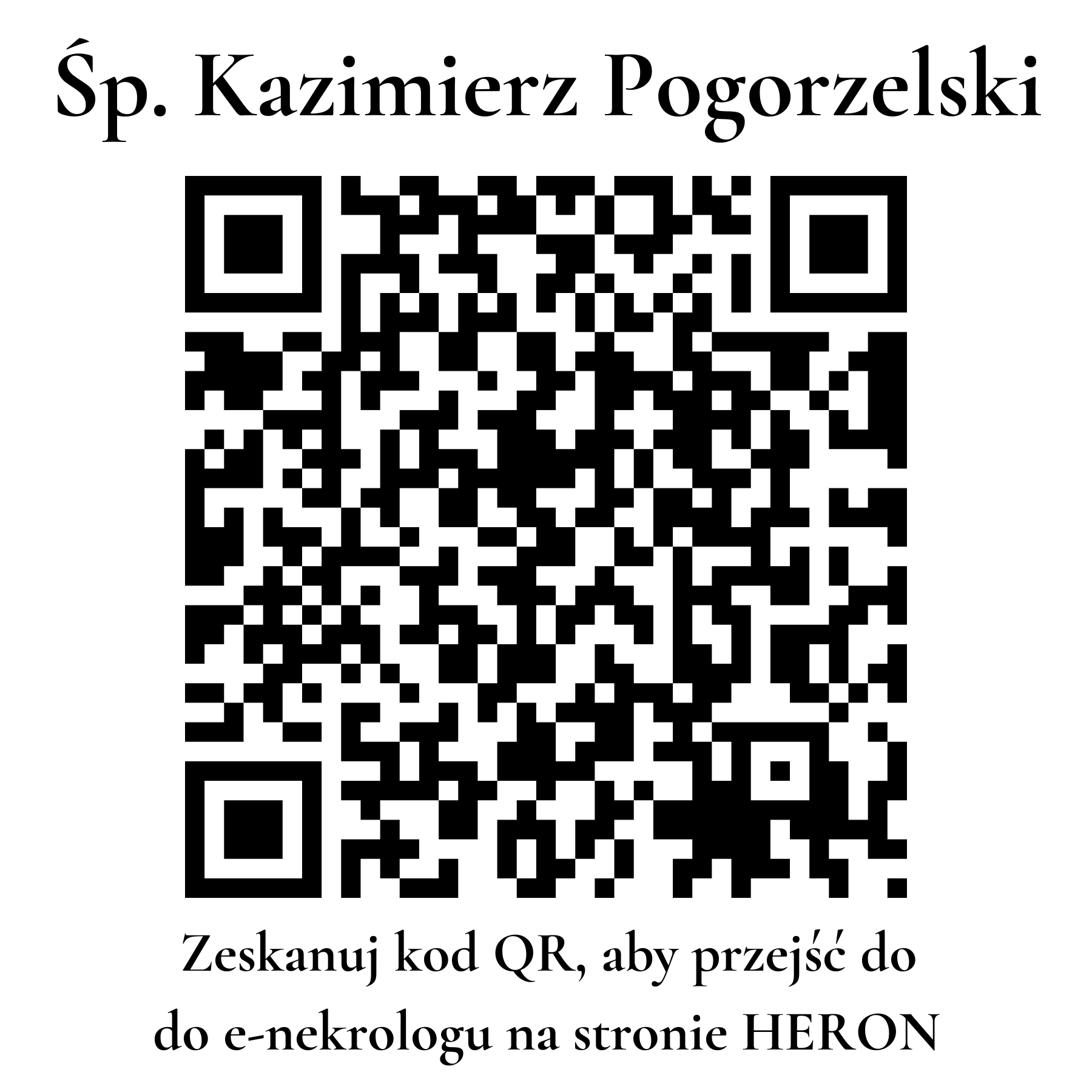 Kod QR do nekrologu Kazimierz Pogorzelski