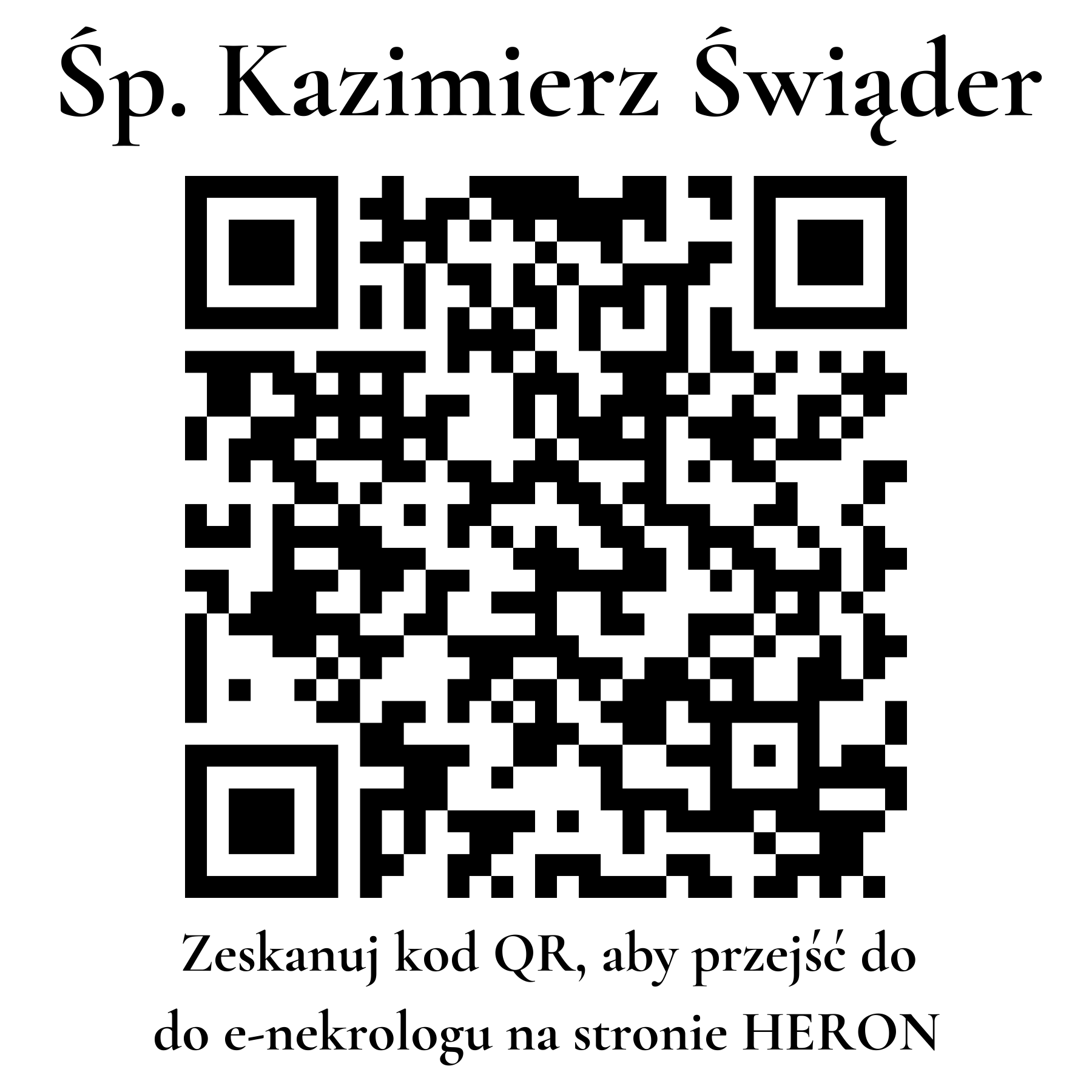 Kod QR do nekrologu Kazimierz Świąder