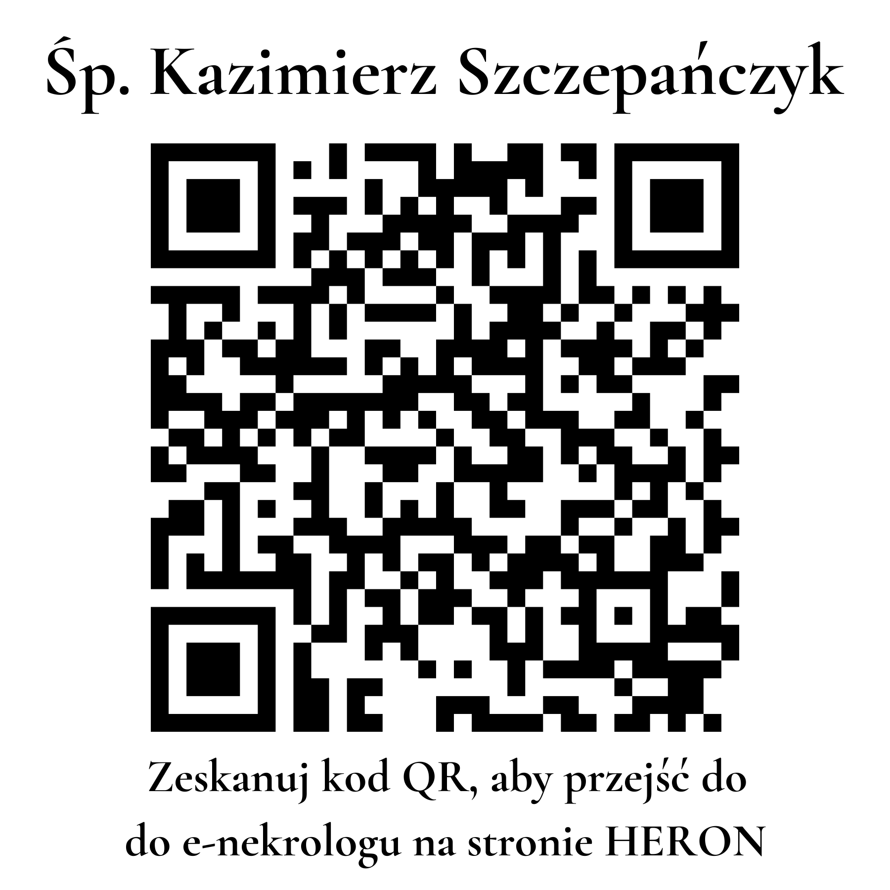 Kod QR do nekrologu Kazimierz Szczepańczyk