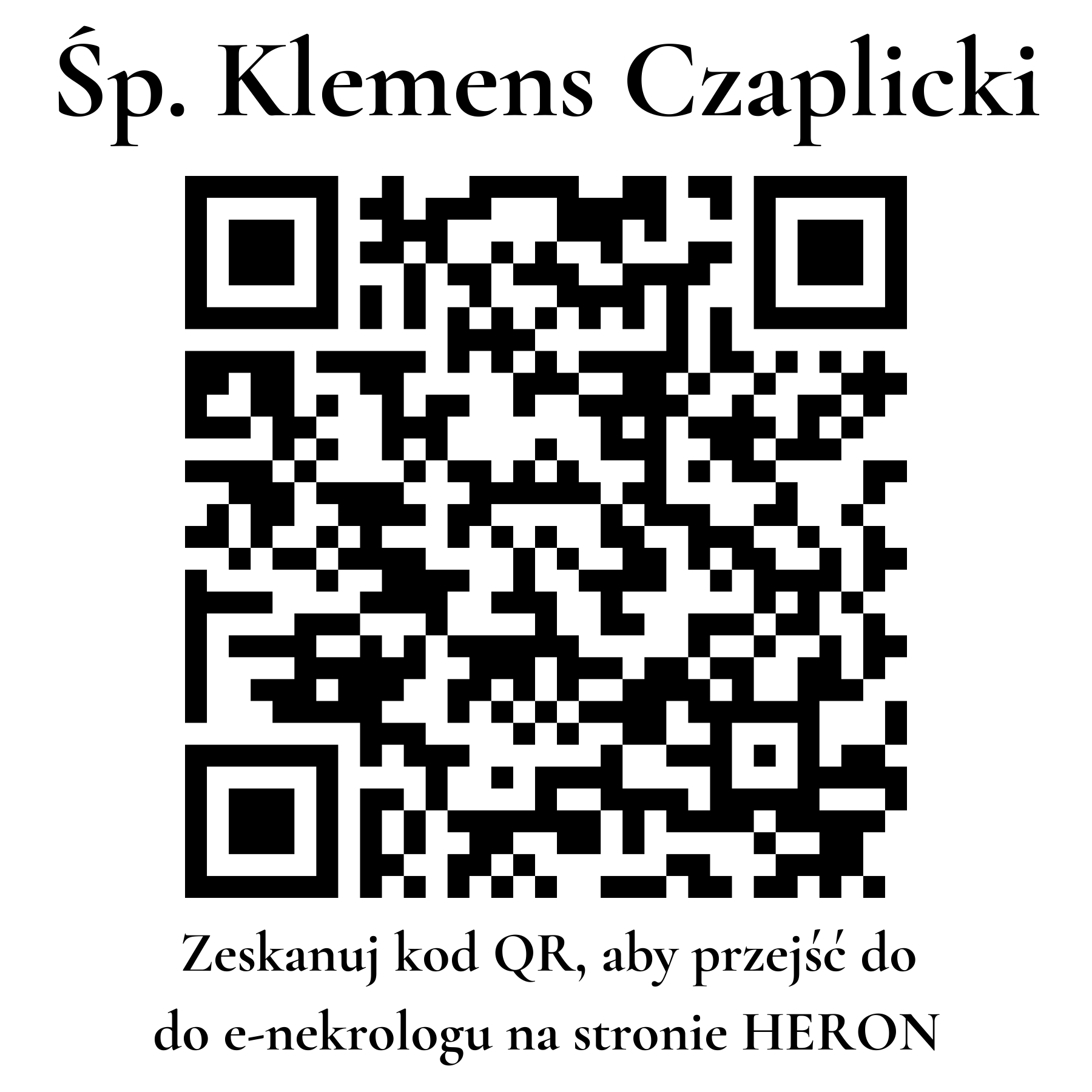 Kod QR do nekrologu Klemens Czaplicki