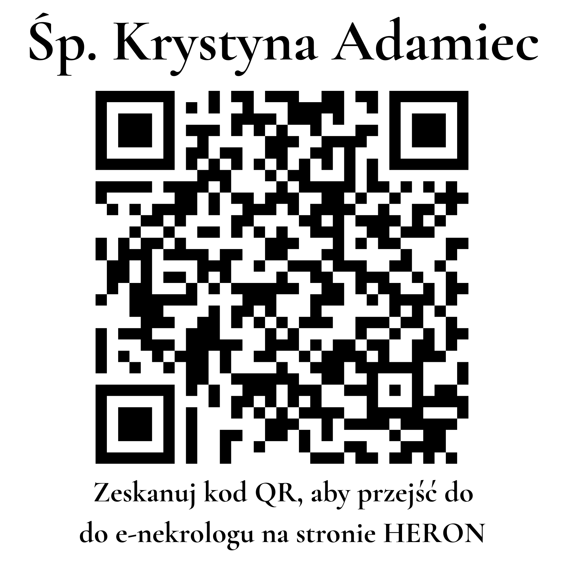 Kod QR do nekrologu Krystyna Adamiec