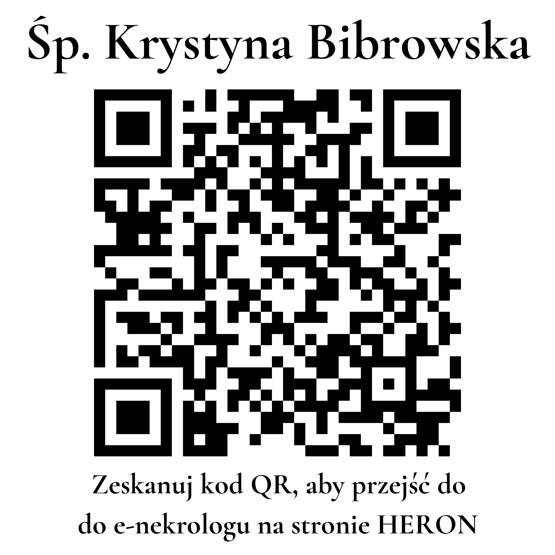 Kod QR do nekrologu Krystyna Bibrowska Kod QR do nekrologu Krystyna Bibrowska
