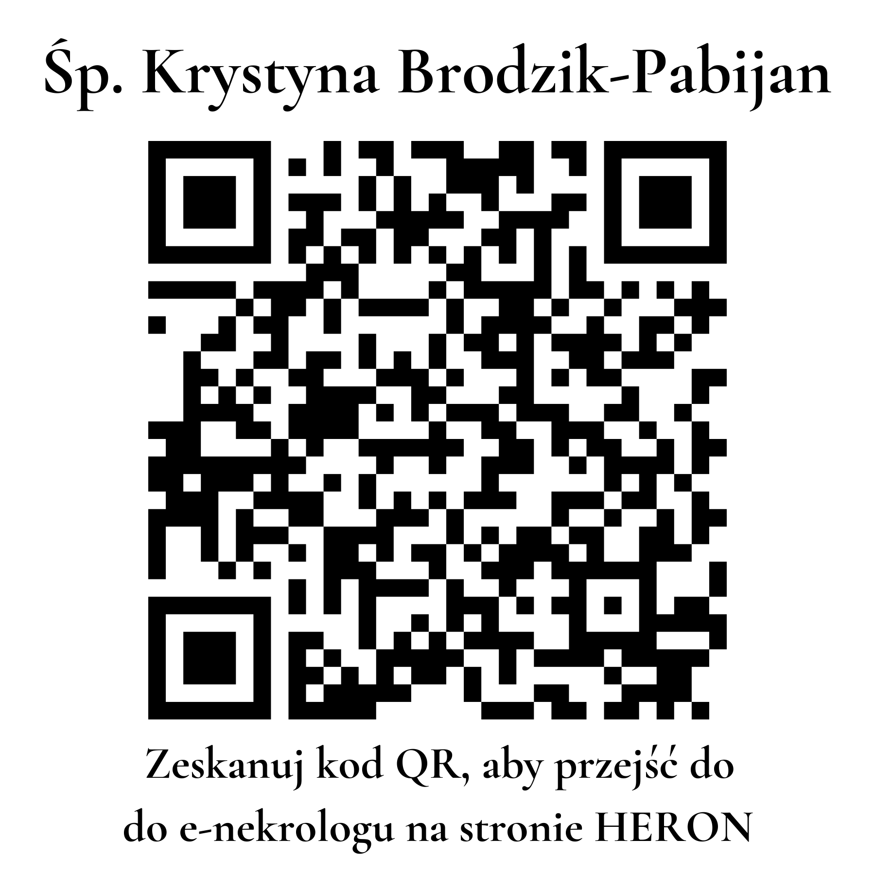 Kod QR do nekrologu Krystyna Brodzik-Pabijan