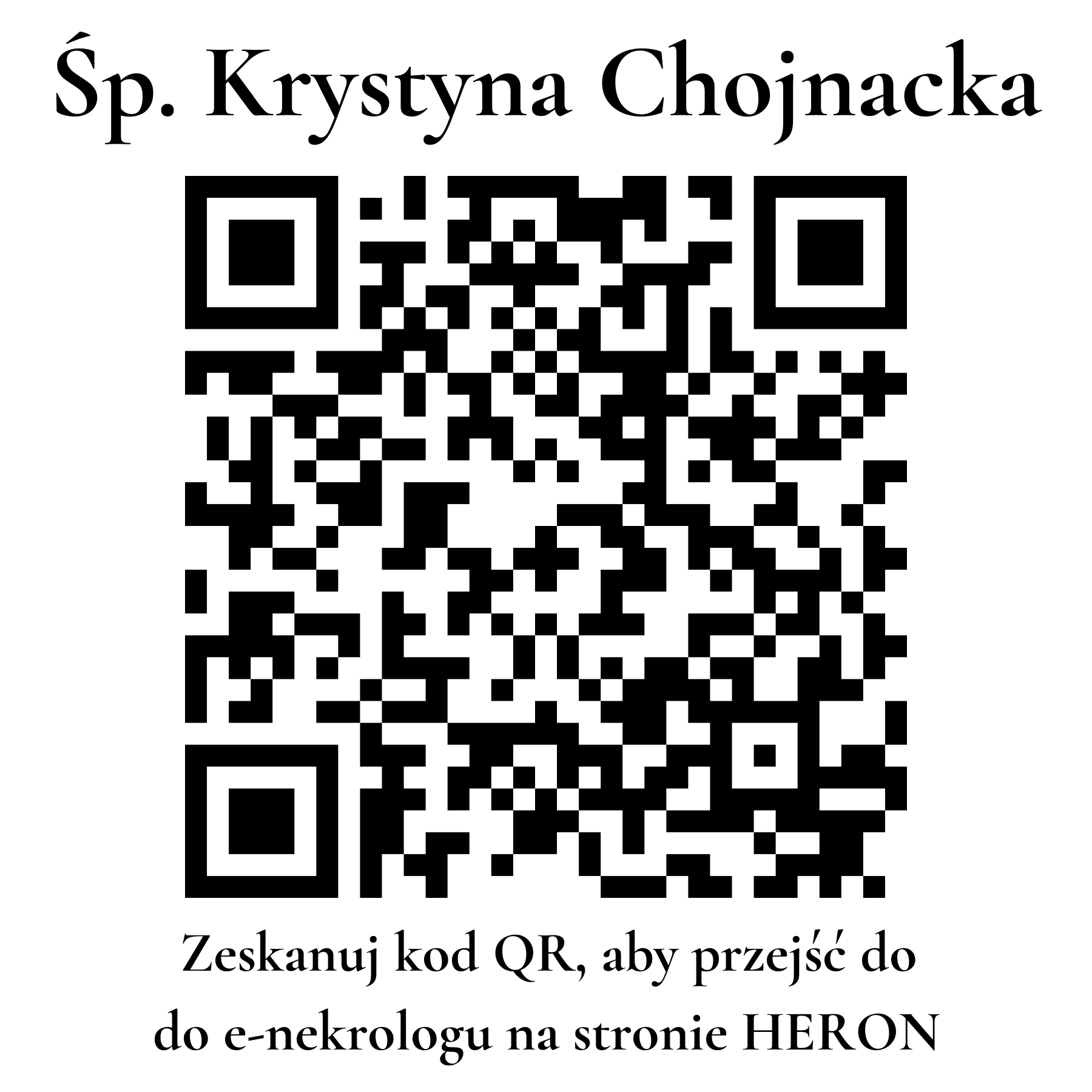 Kod QR do nekrologu Krystyna Chojnacka