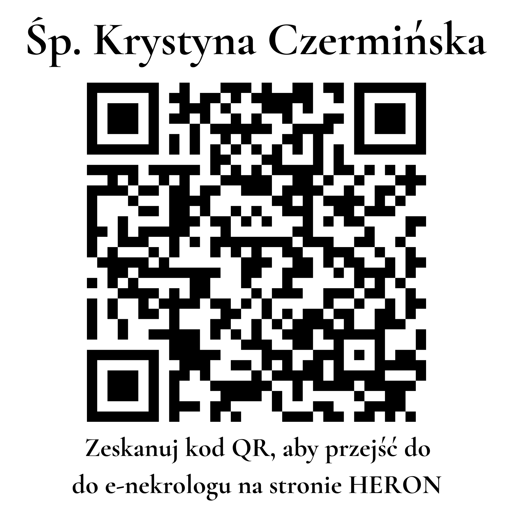 Kod QR do nekrologu Krystyna Czermińska Kod QR do nekrologu Krystyna Czermińska
