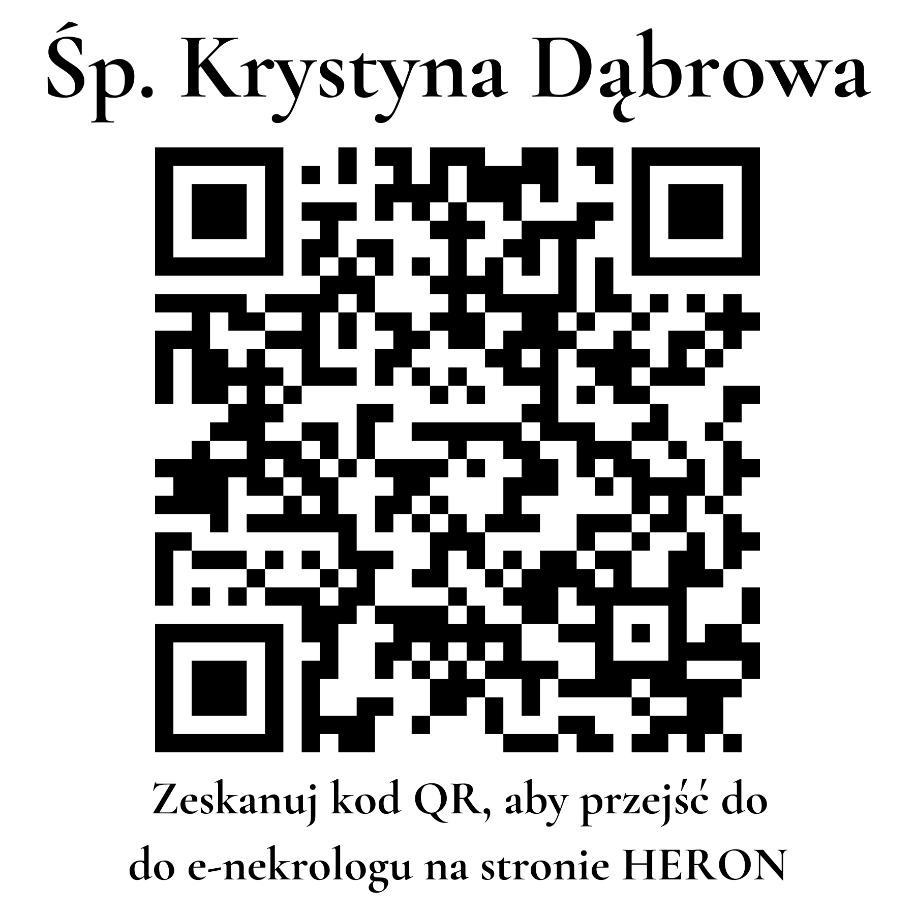 Kod QR do nekrologu Krystyna Dąbrowa