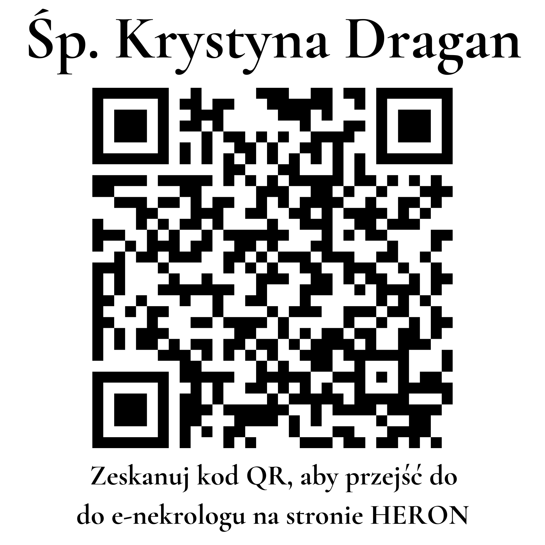 Kod QR do nekrologu Krystyna Dragan Kod QR do nekrologu Krystyna Dragan