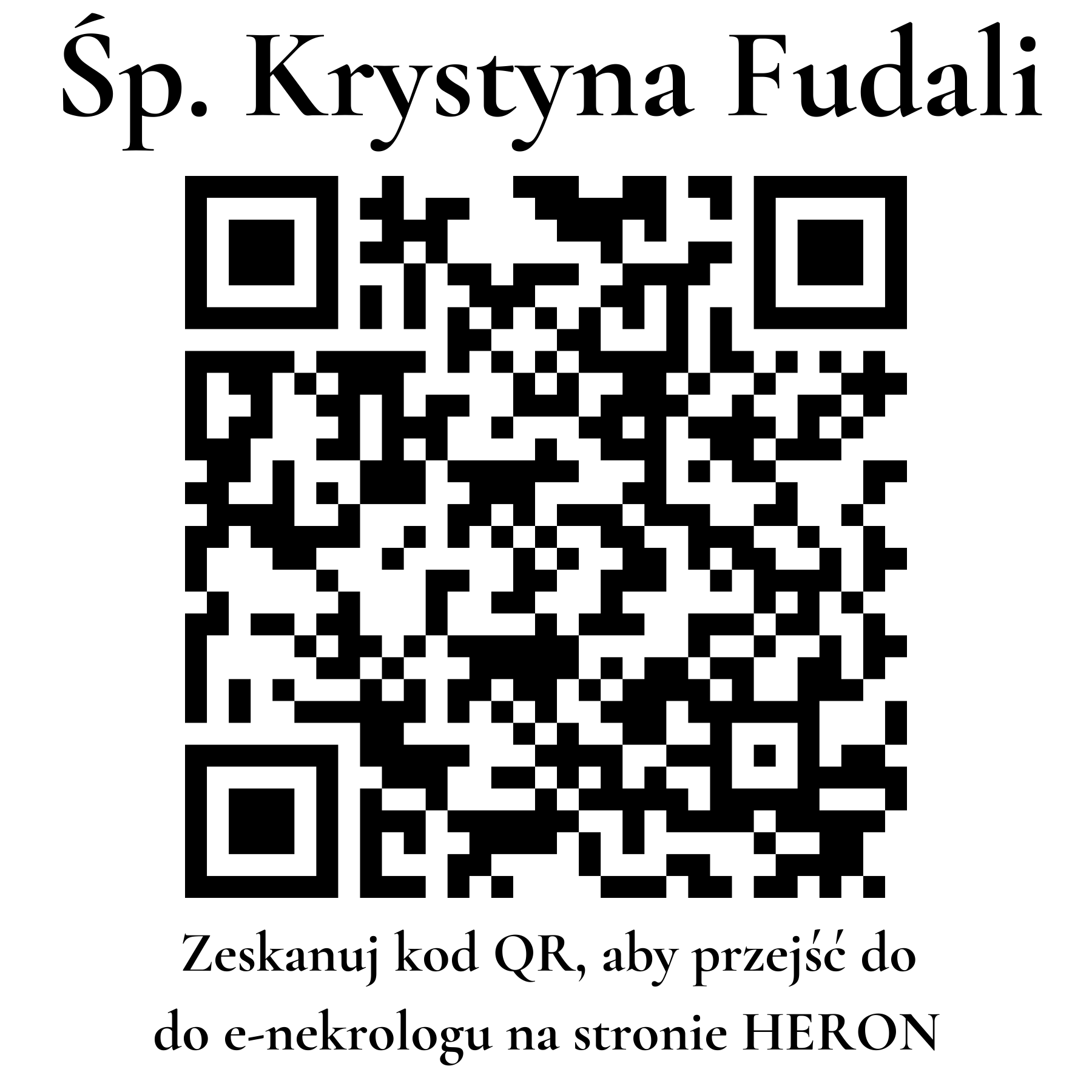 Kod QR do nekrologu Krystyna Fudali