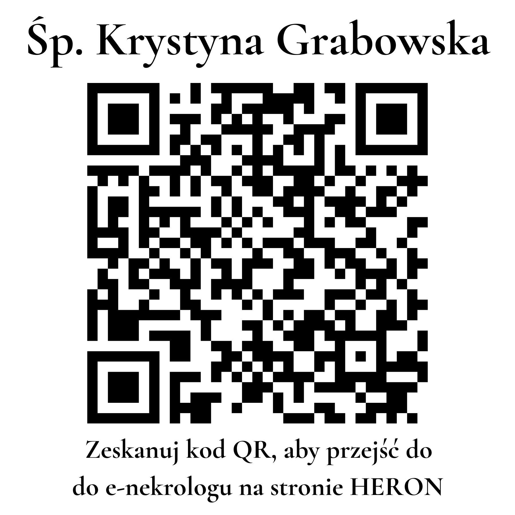 Kod QR do nekrologu Krystyna Grabowska Kod QR do nekrologu Krystyna Grabowska