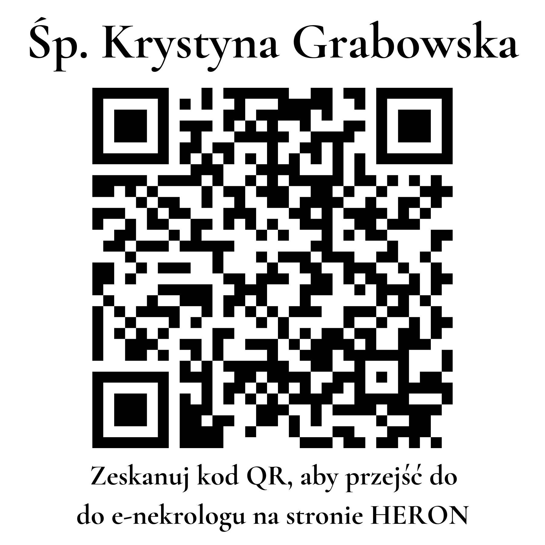 Kod QR do nekrologu Krystyna Grabowska