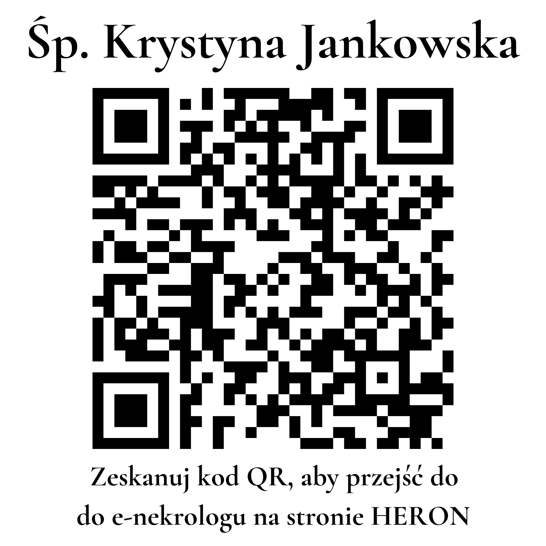 Kod QR do nekrologu Krystyna Jankowska Kod QR do nekrologu Krystyna Jankowska