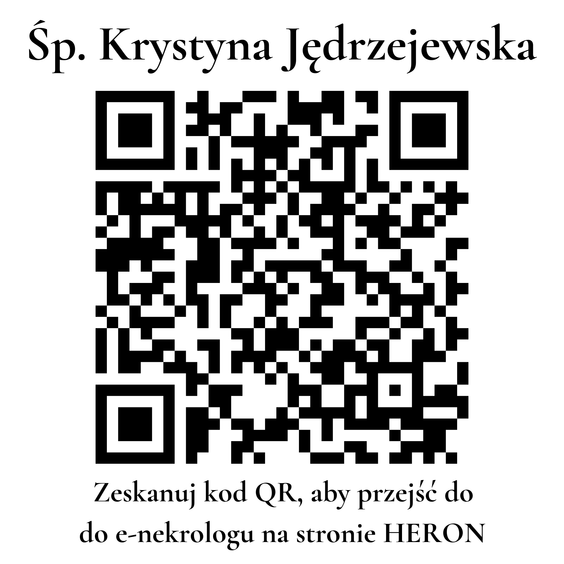 Kod QR do nekrologu Krystyna Jędrzejewska