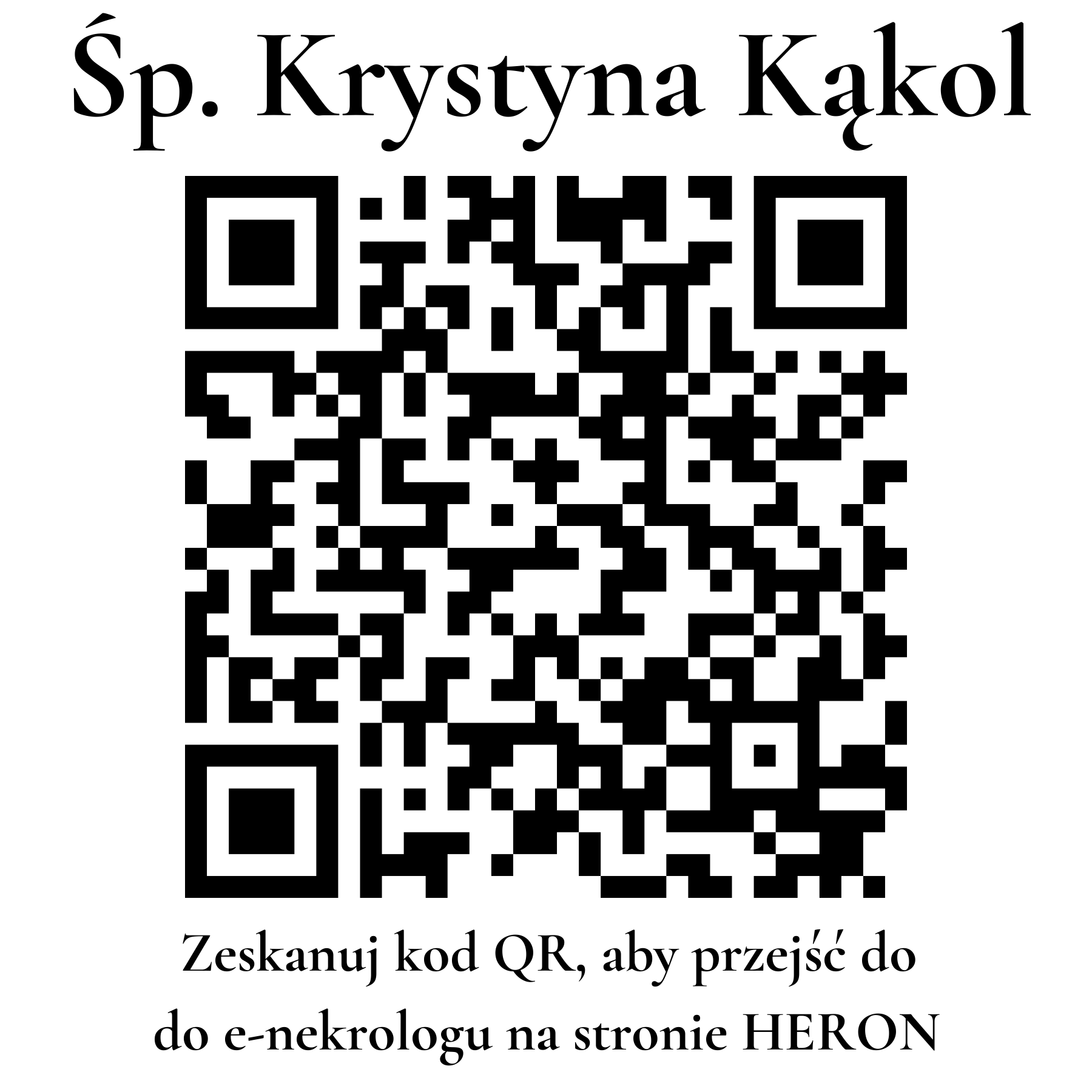 Kod QR do nekrologu Krystyna Kąkol