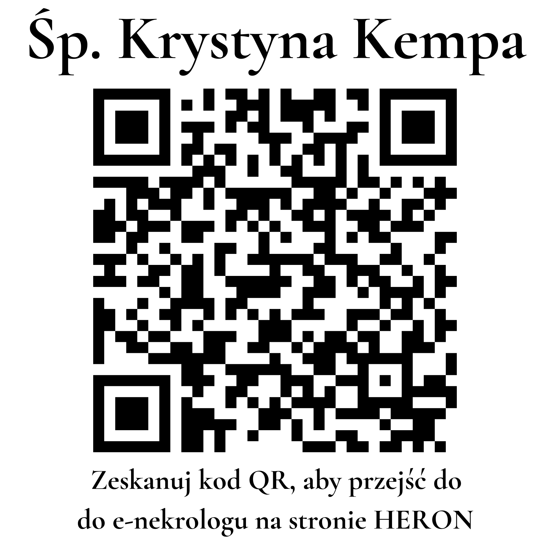 Kod QR do nekrologu Krystyna Kempa Kod QR do nekrologu Krystyna Kempa
