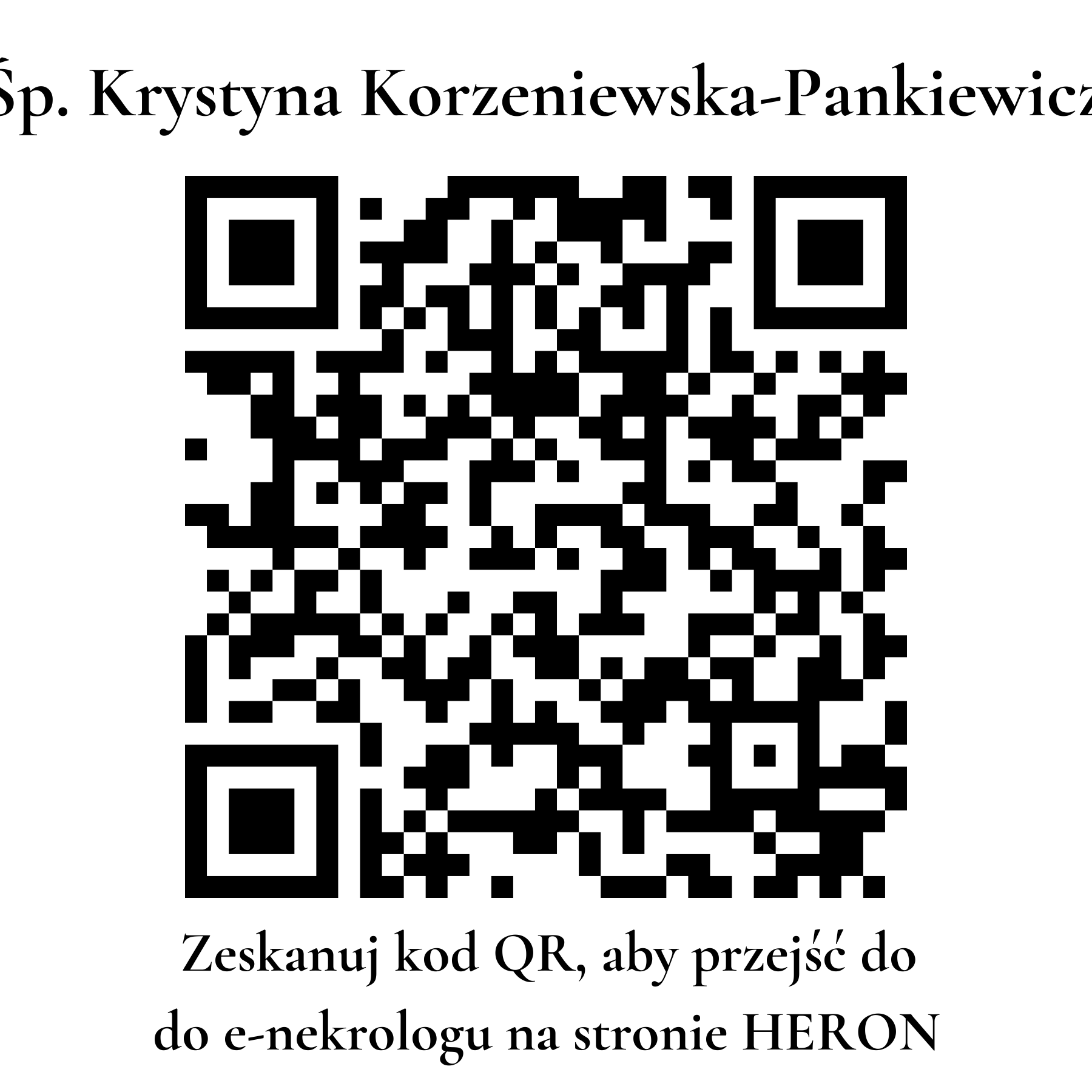 Kod QR do nekrologu Krystyna Korzeniewska-Pankiewicz