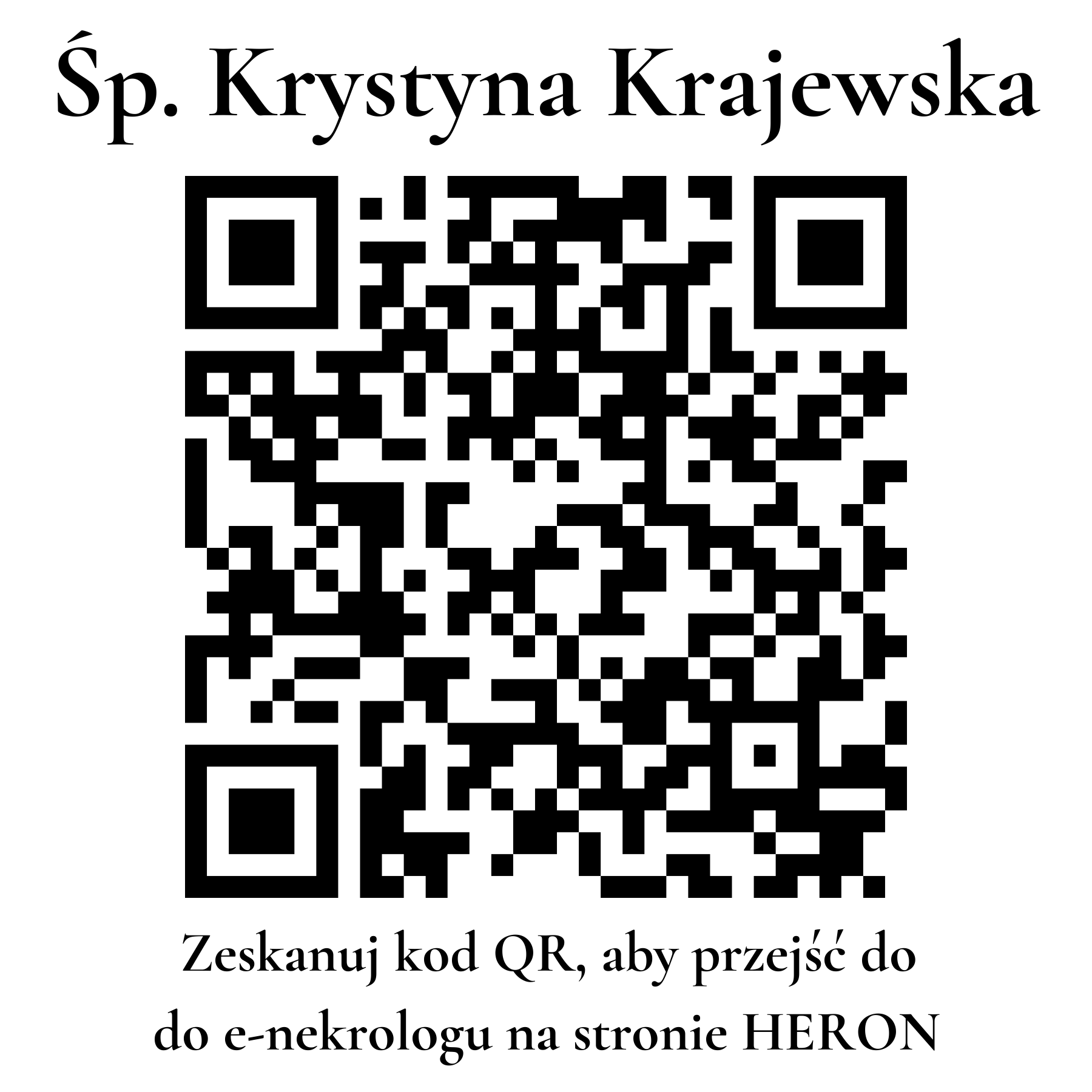 Kod QR do nekrologu Krystyna Krajewska