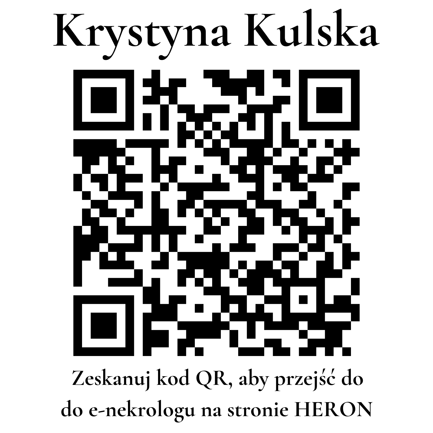 Kod QR do nekrologu Krystyna Kulska