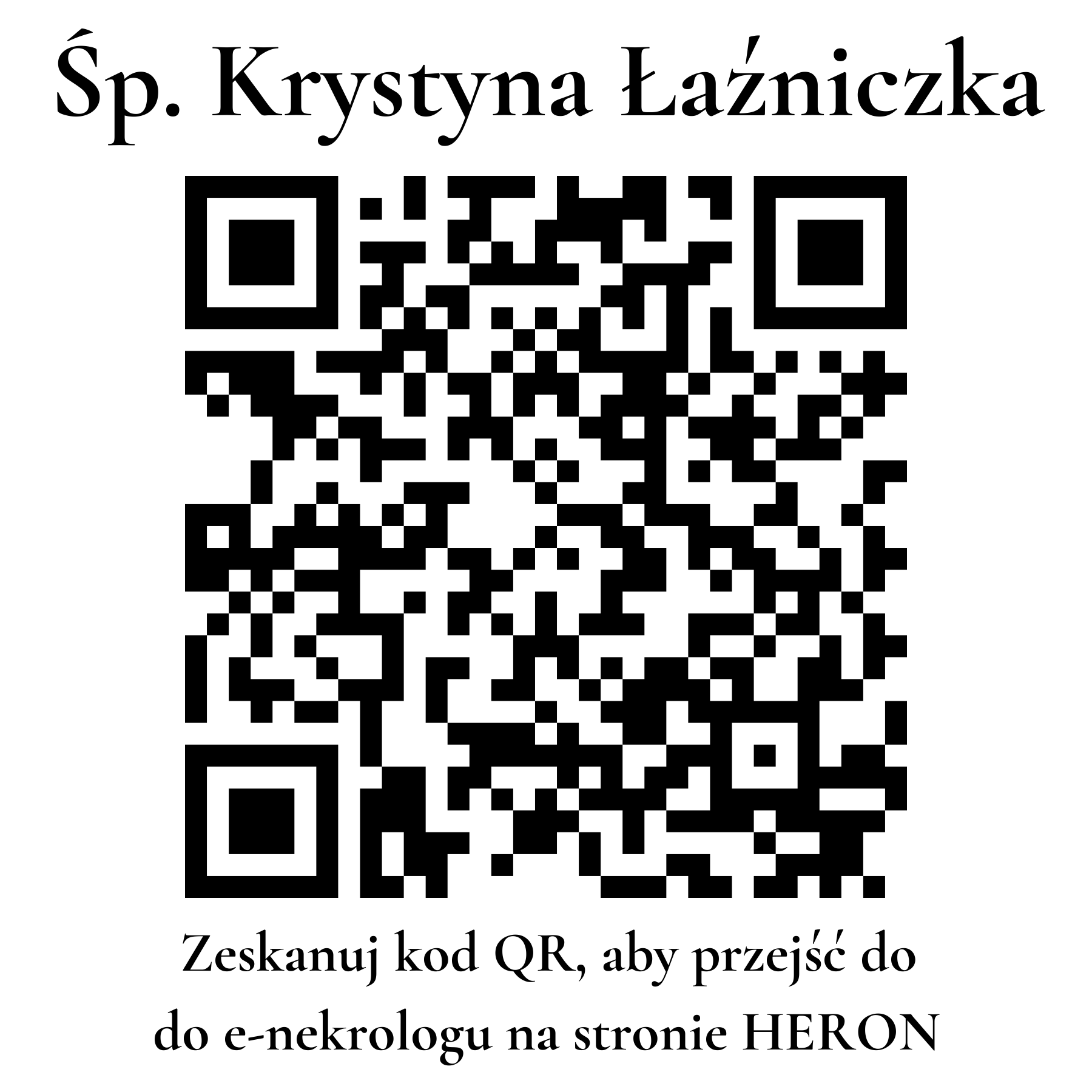 Kod QR do nekrologu Krystyna Łaźniczka