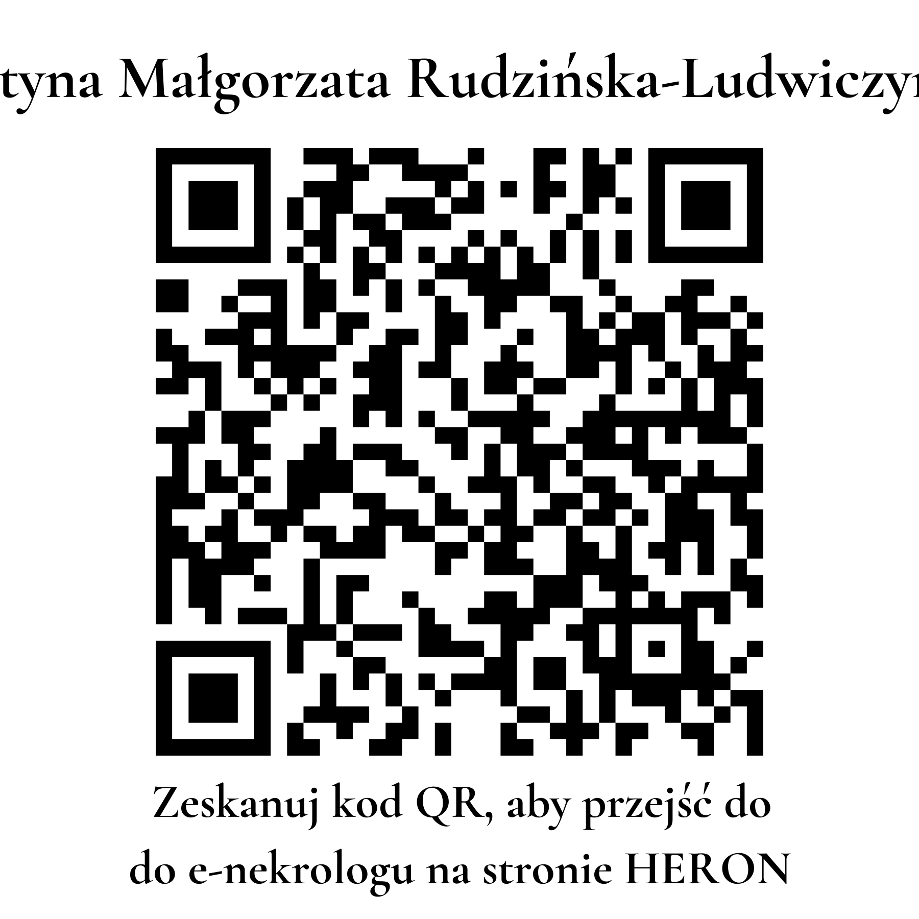 Kod QR do nekrologu Krystyna Małgorzata Rudzińska-Ludwiczyńska