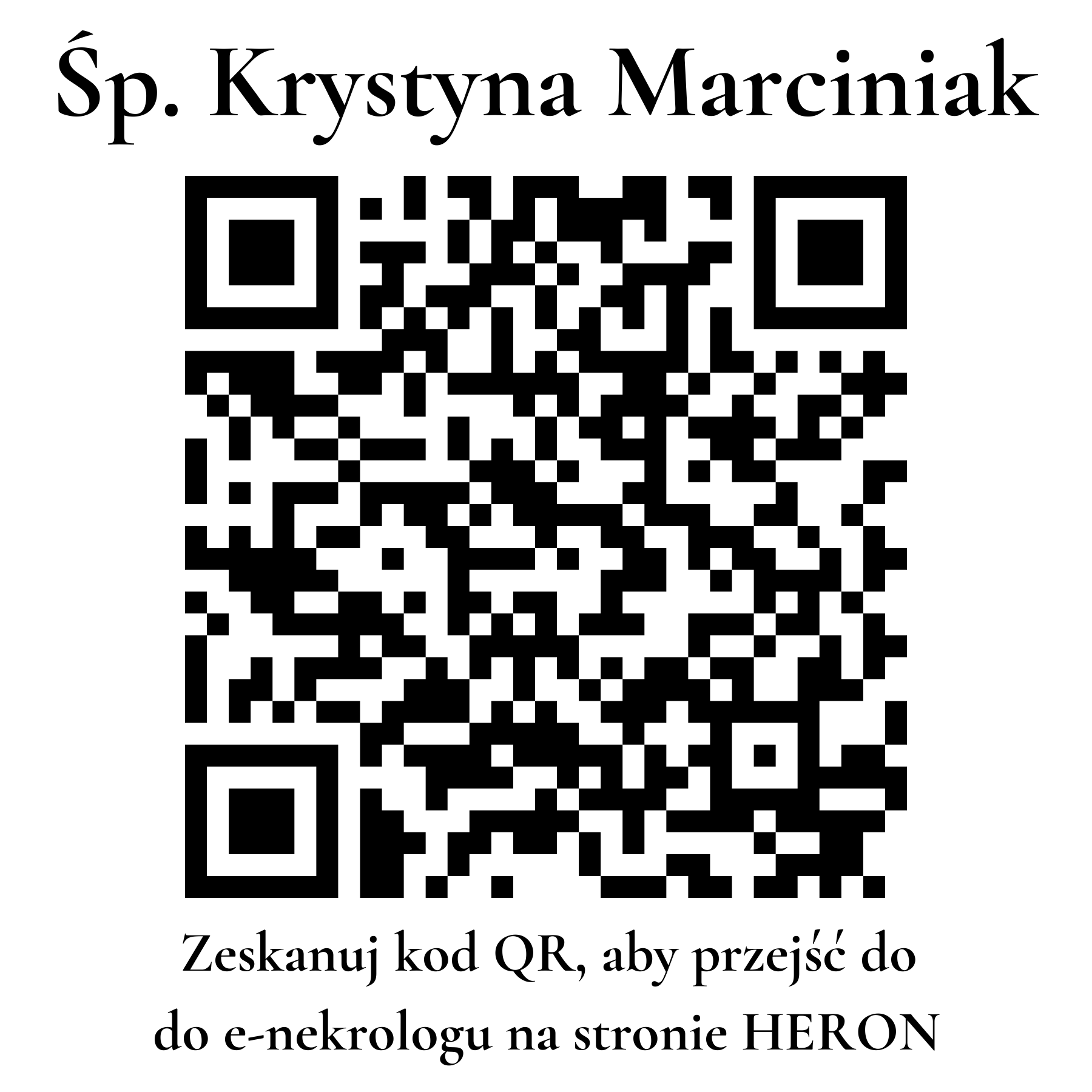 Kod QR do nekrologu Krystyna Marciniak Kod QR do nekrologu Krystyna Marciniak